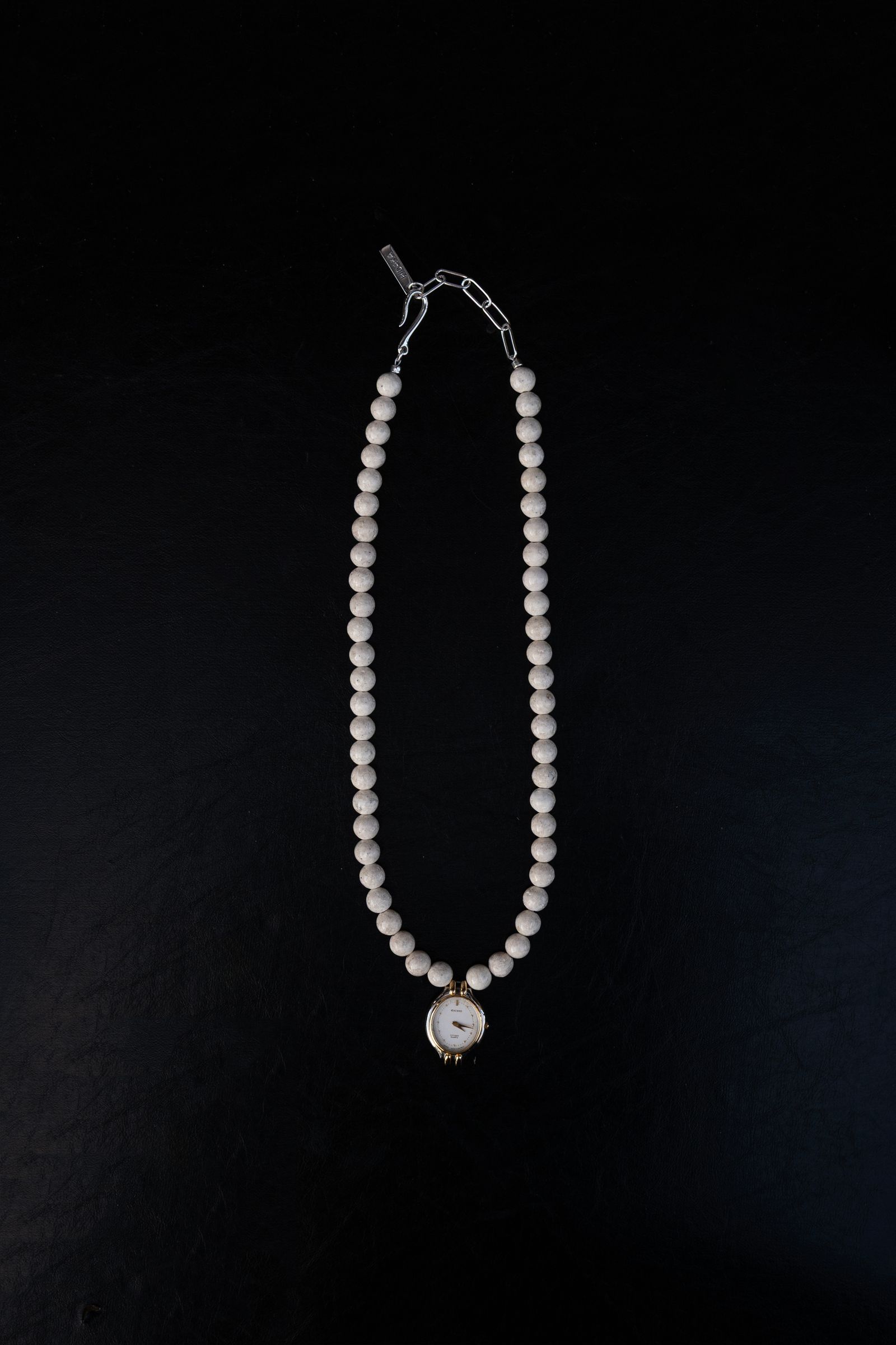 Orbit Watch Necklace - Riverstone / Beige