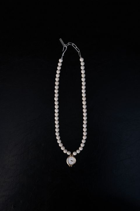 Orbit Watch Necklace - Riverstone / Beige