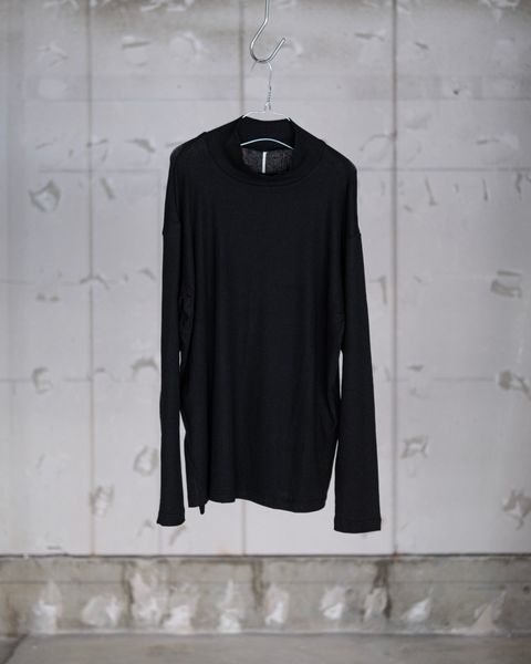 HIGH NECK LONG SLEEVE PULLOVER / BLACK