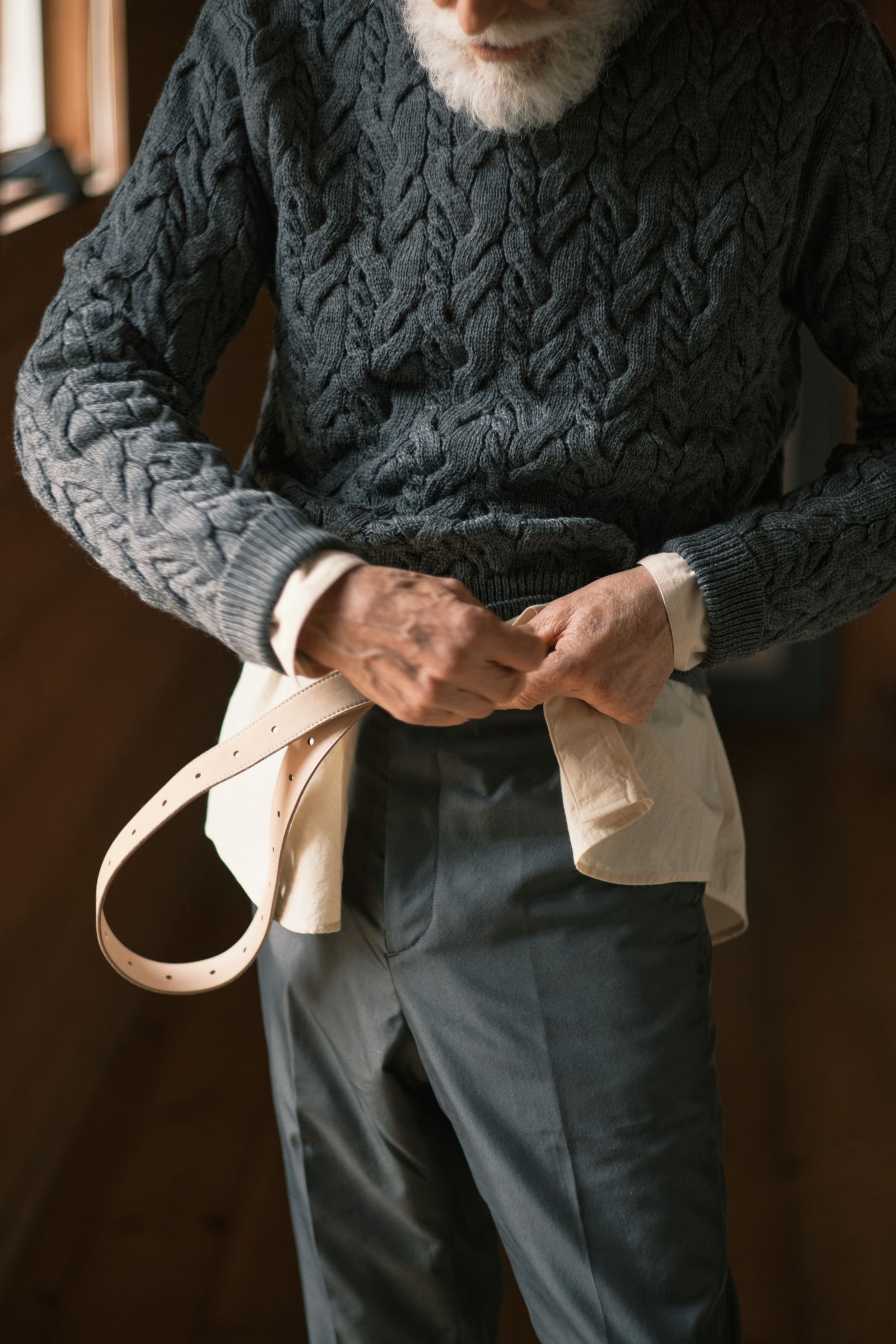 Cable Knit in Mérinos d'Arles / Gray Melange