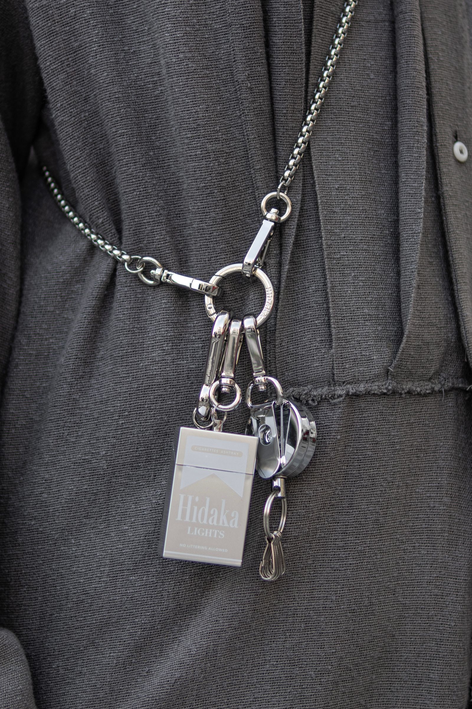 HIDAKA - CHAIN LANYARD - LONG / SILVER | Retikle Online Store