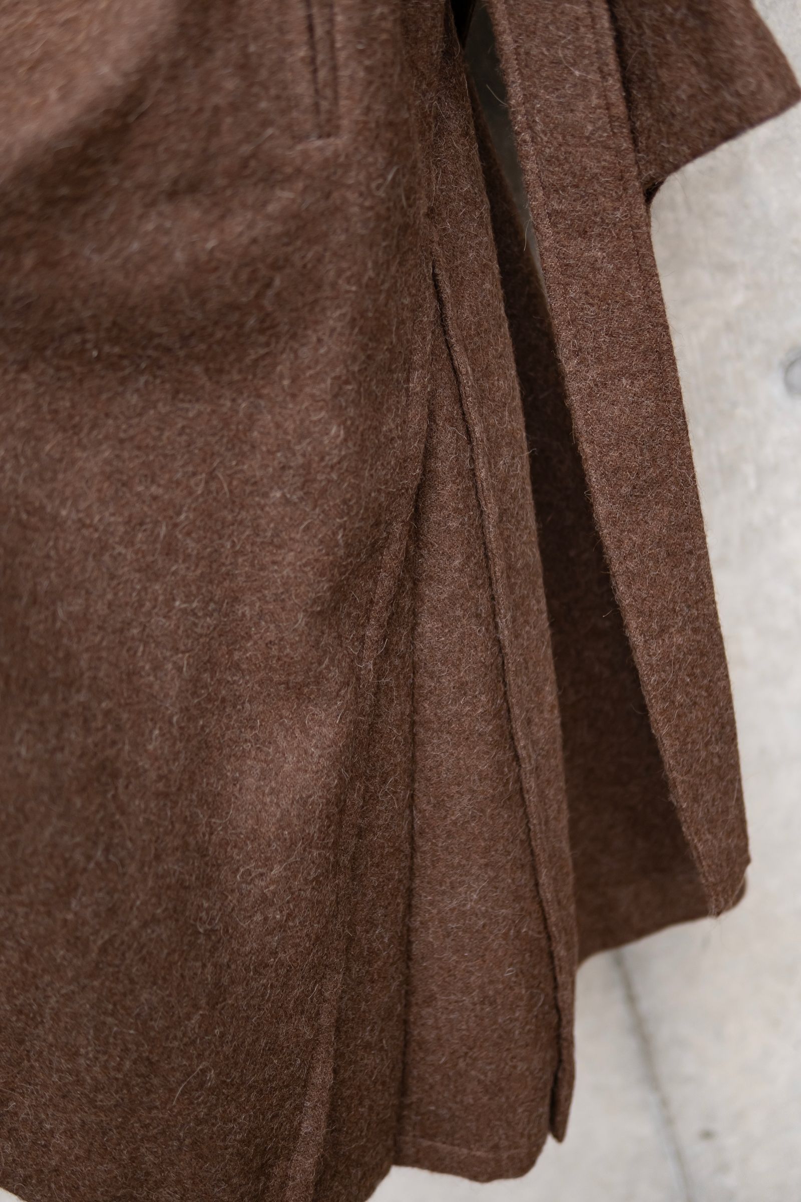 ALPACA OVERSIZE BALMACAN COAT / Natural Brown