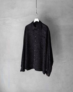 Blurred Pattern Jacquard Oversized Shirt / Black