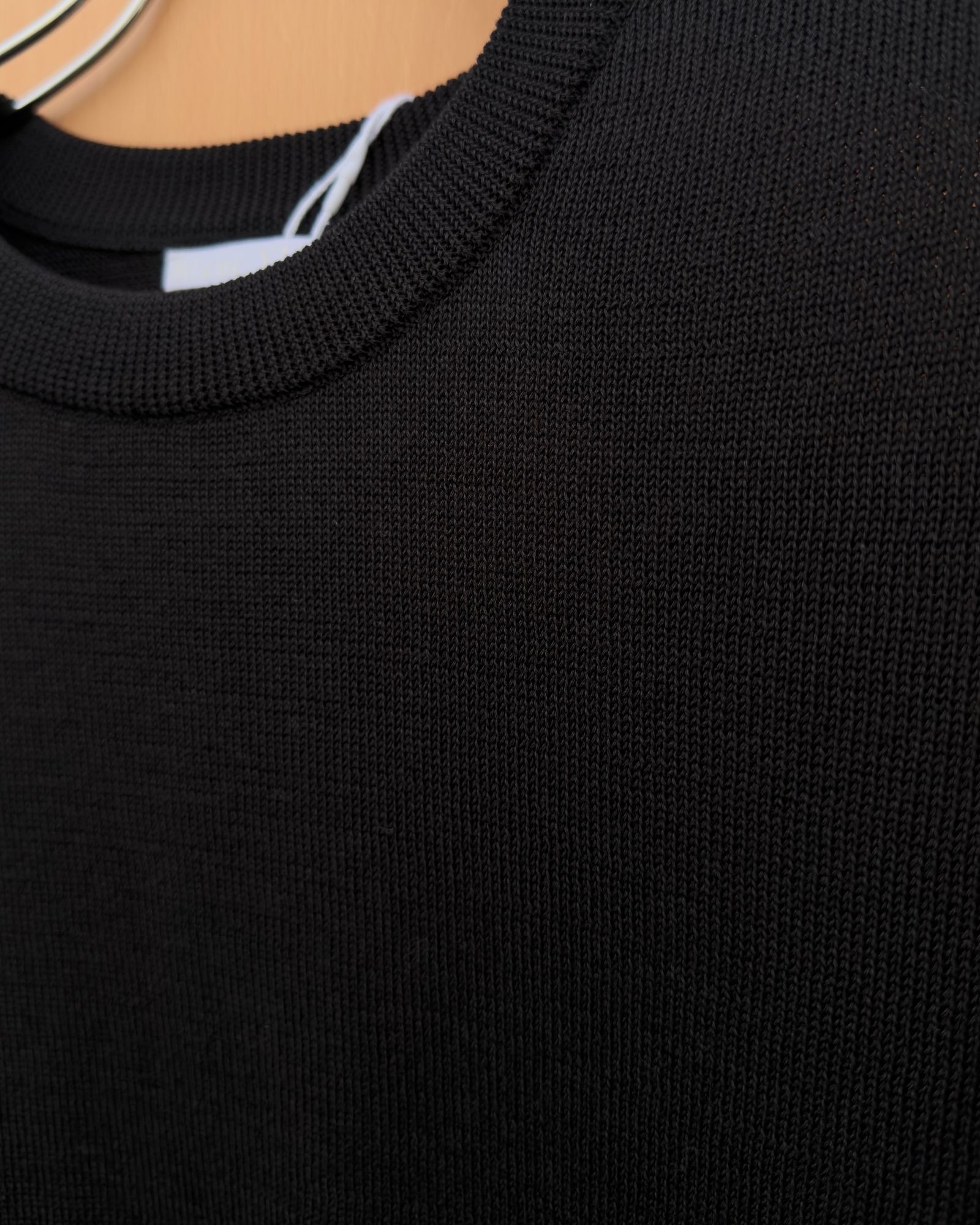 Wide knit T-Shirt / Black