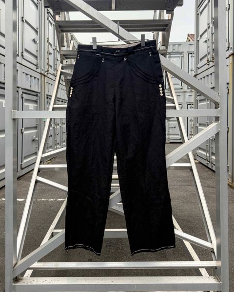 “SAMON” pleated ceremony pants / Black