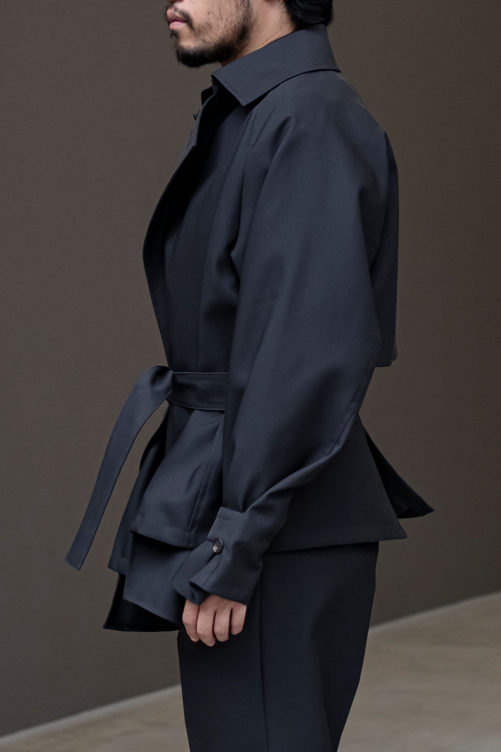 Blanc YM - Short trench coat / Gray | Retikle Online Store