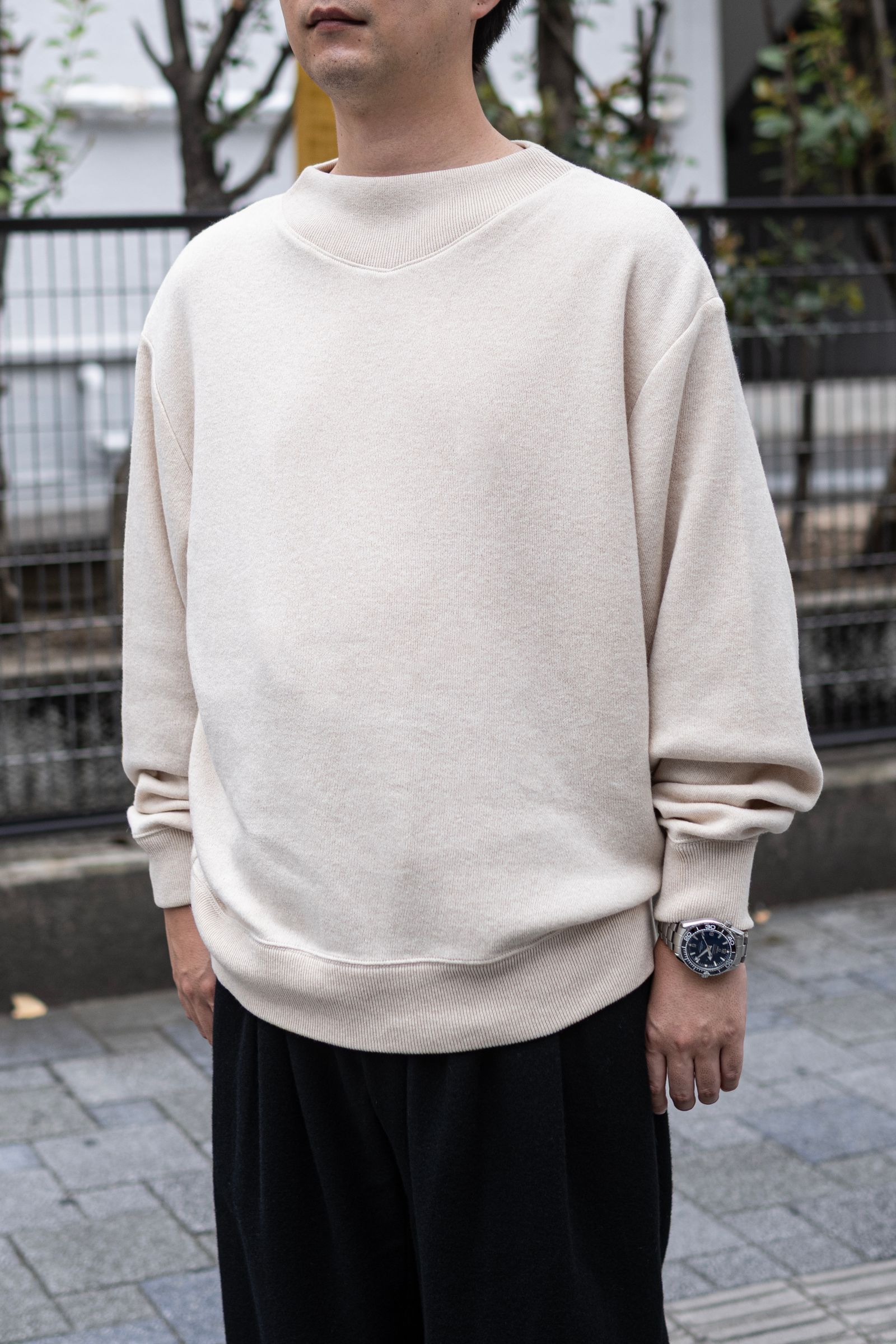 CASHMERE SKIING SWEAT KNITSHIRT / OATMEAL