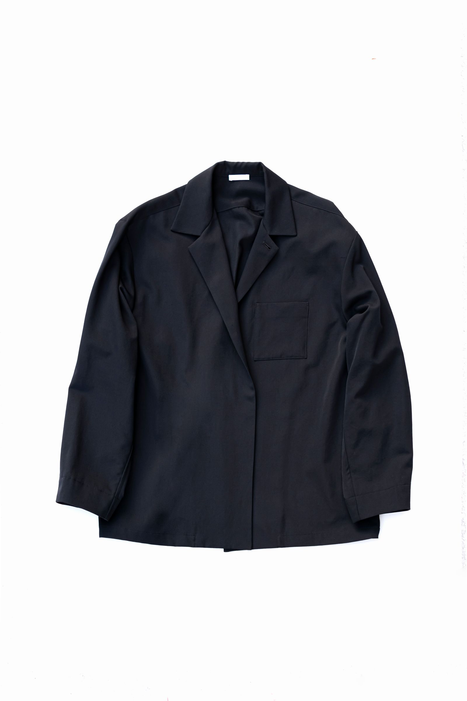 Blanc YM - Wool Mohair open shirt / Black | Retikle Online Store