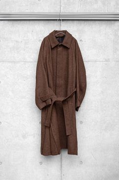 ALPACA OVERSIZE BALMACAN COAT / Natural Brown