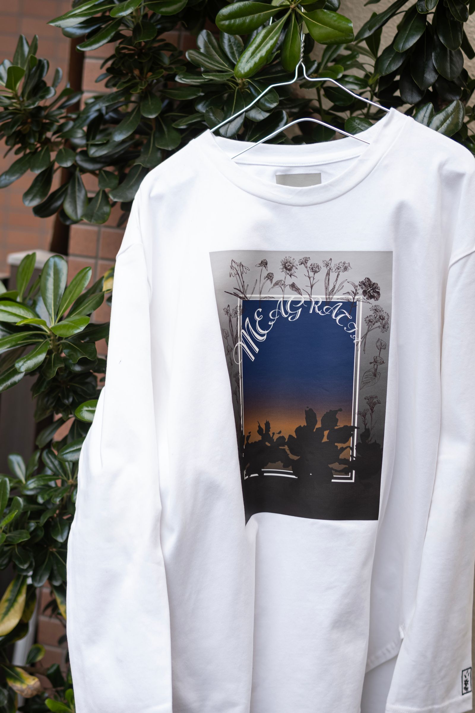 Print L/S Tee / Wht
