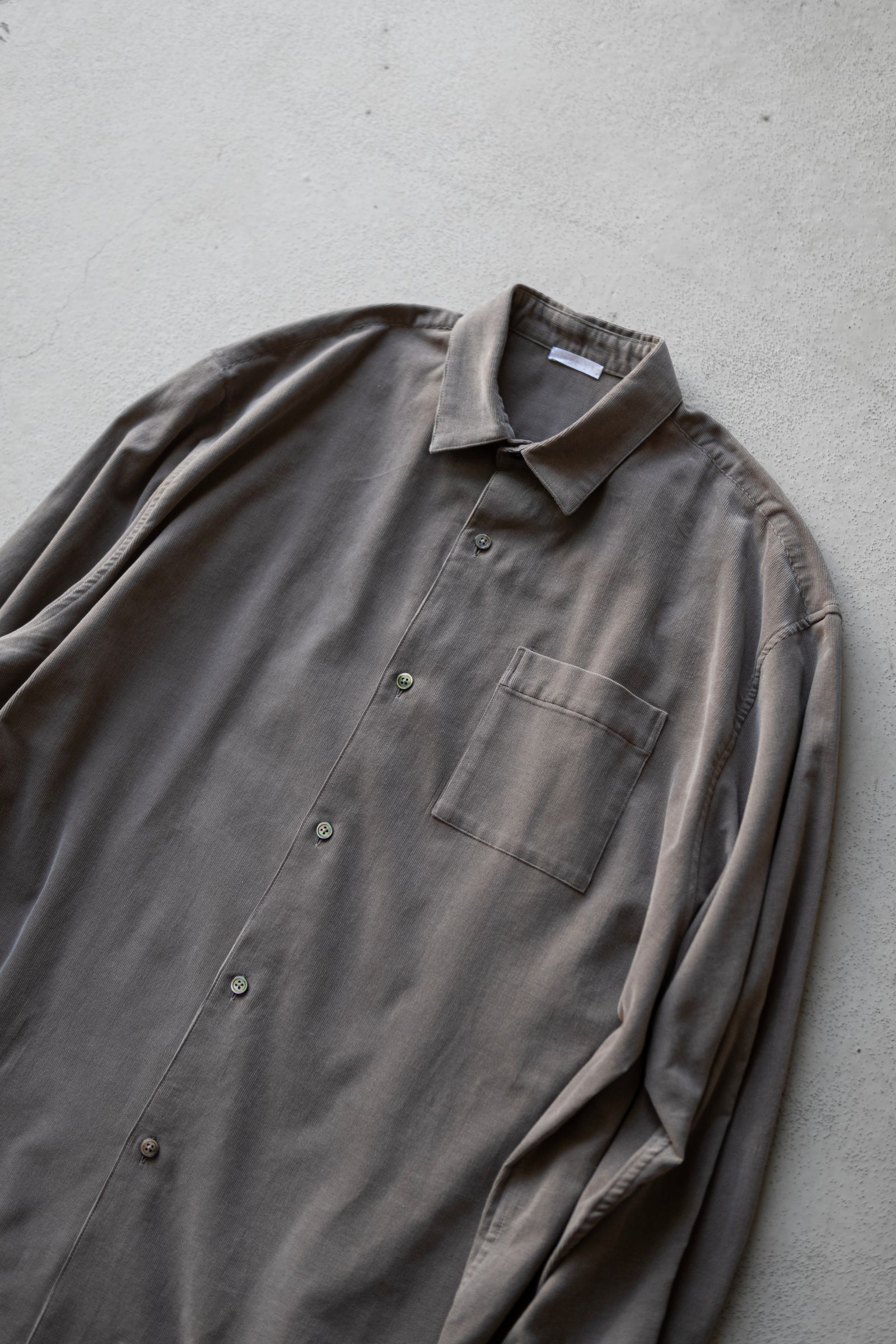 Soft Corduroy Wide Shirts / Greige