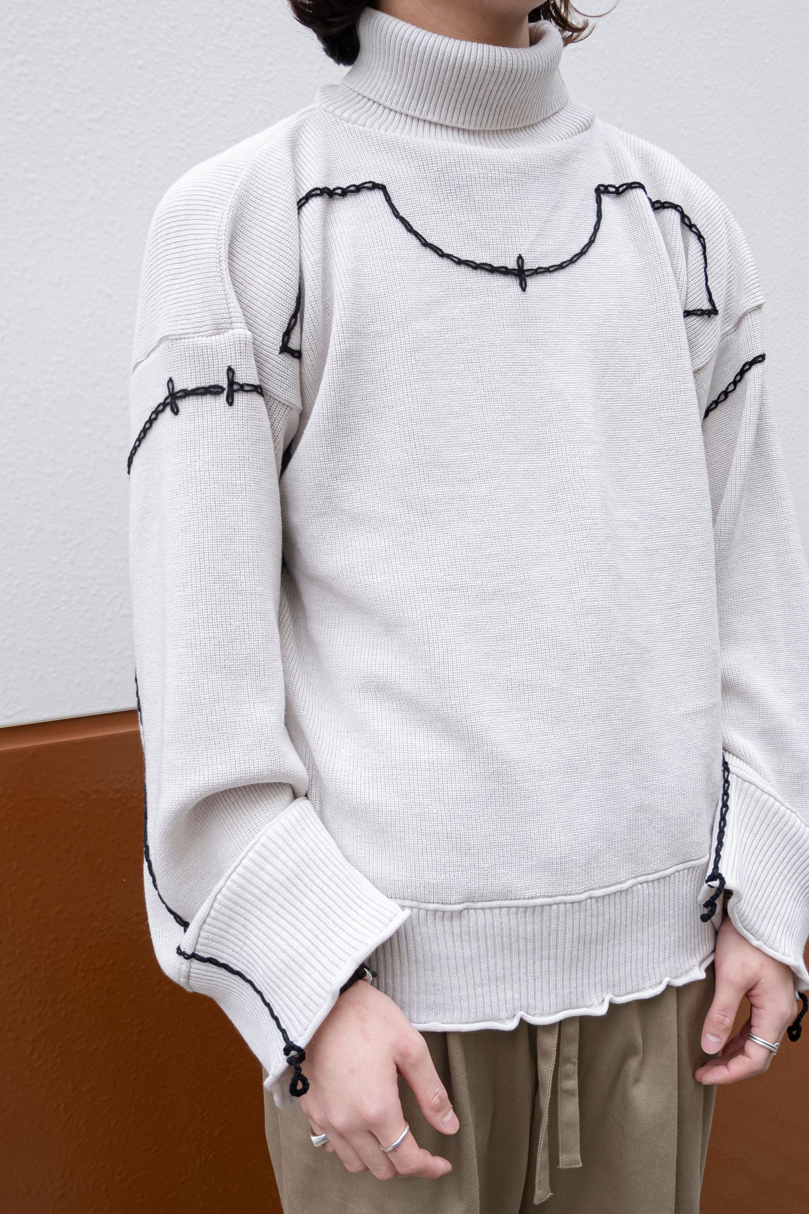 previous sweater / oatmeal×blackstitch
