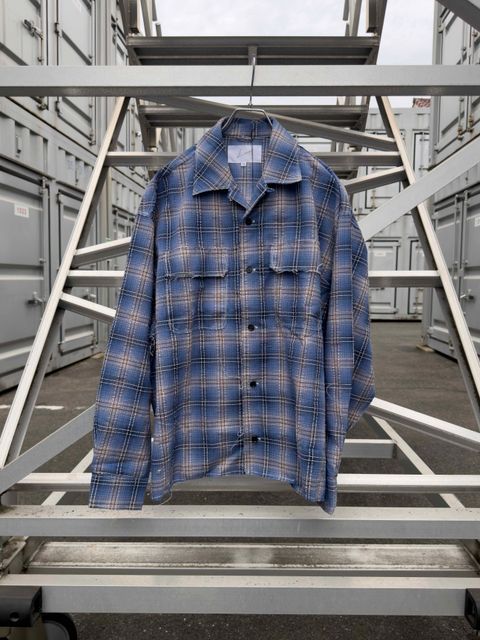 Organic Code Seersucker Check 50s Craftsman Shirt / Blue