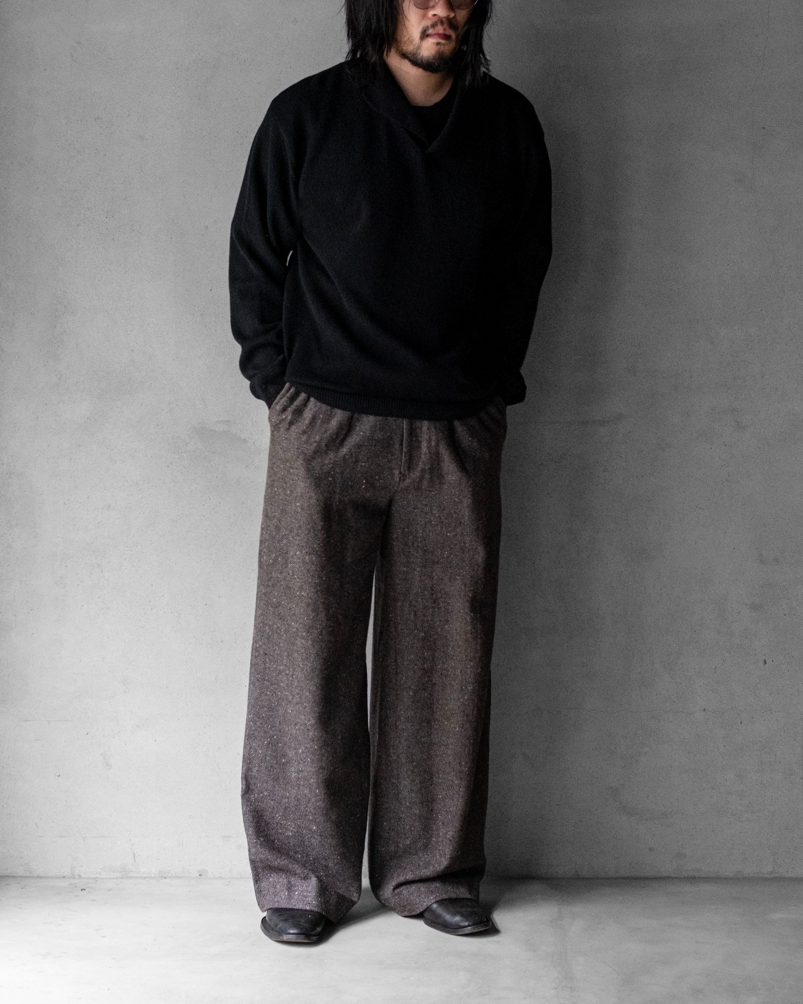 TUCKED BAGGY PANTS / MOCHA GREY
