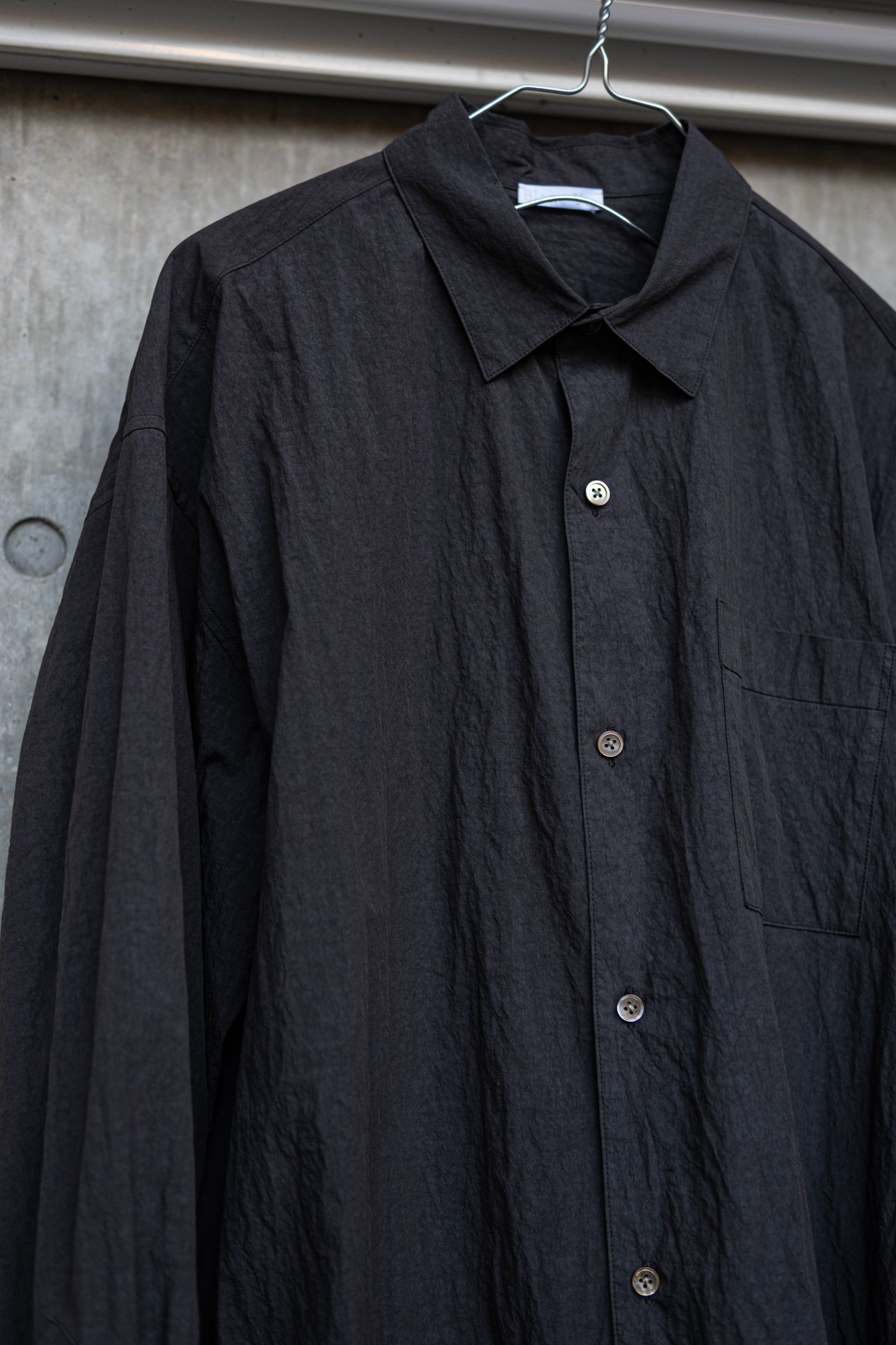 COTTON NYLON WIDE SHIRT / TAUPE