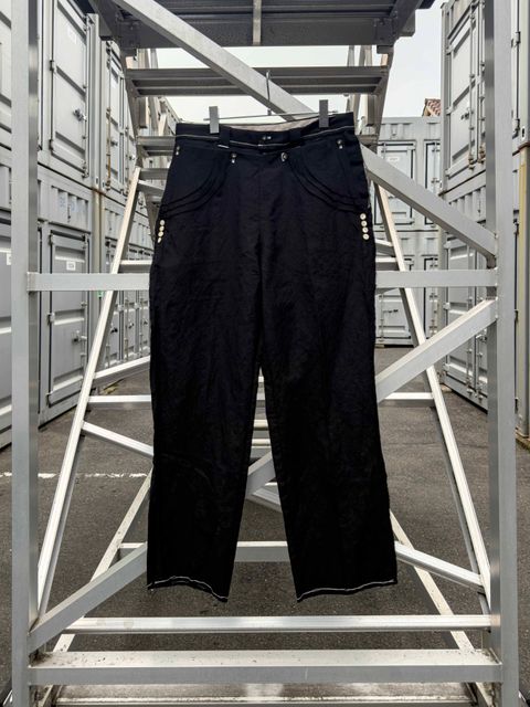 “SAMON” pleated ceremony pants / Black