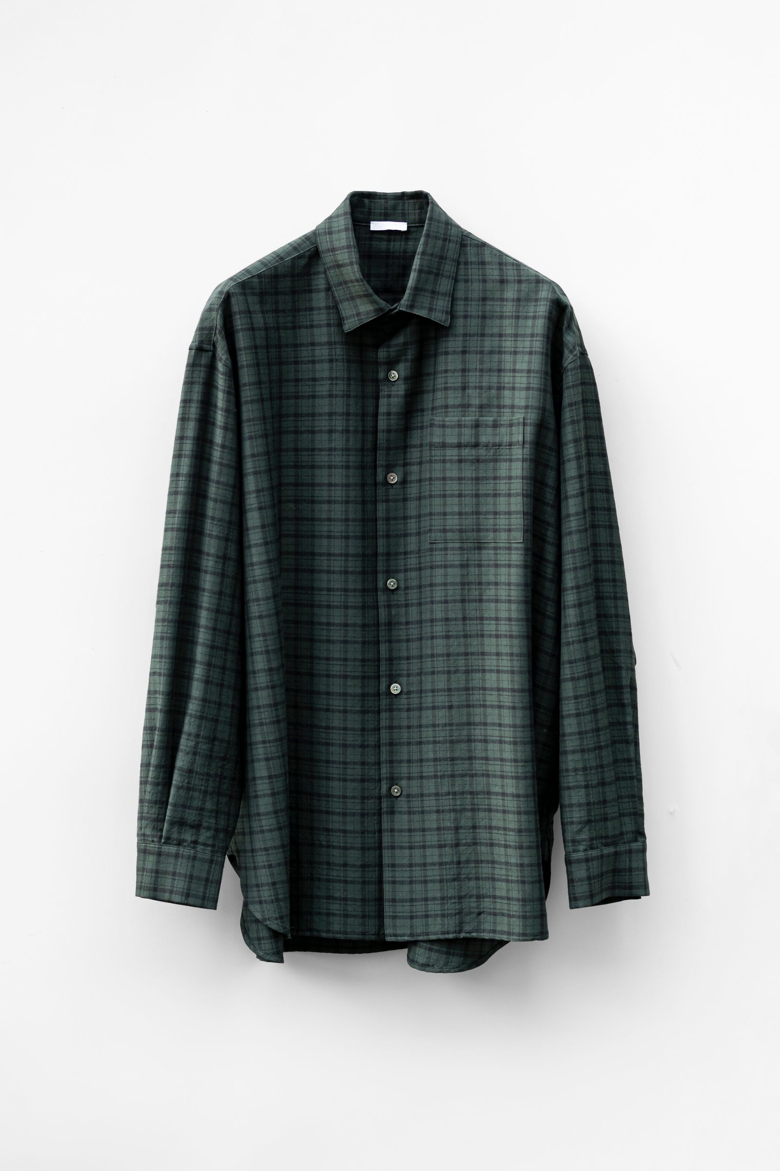 Blanc YM - Plaid Wide Shirt / Green | Retikle Online Store