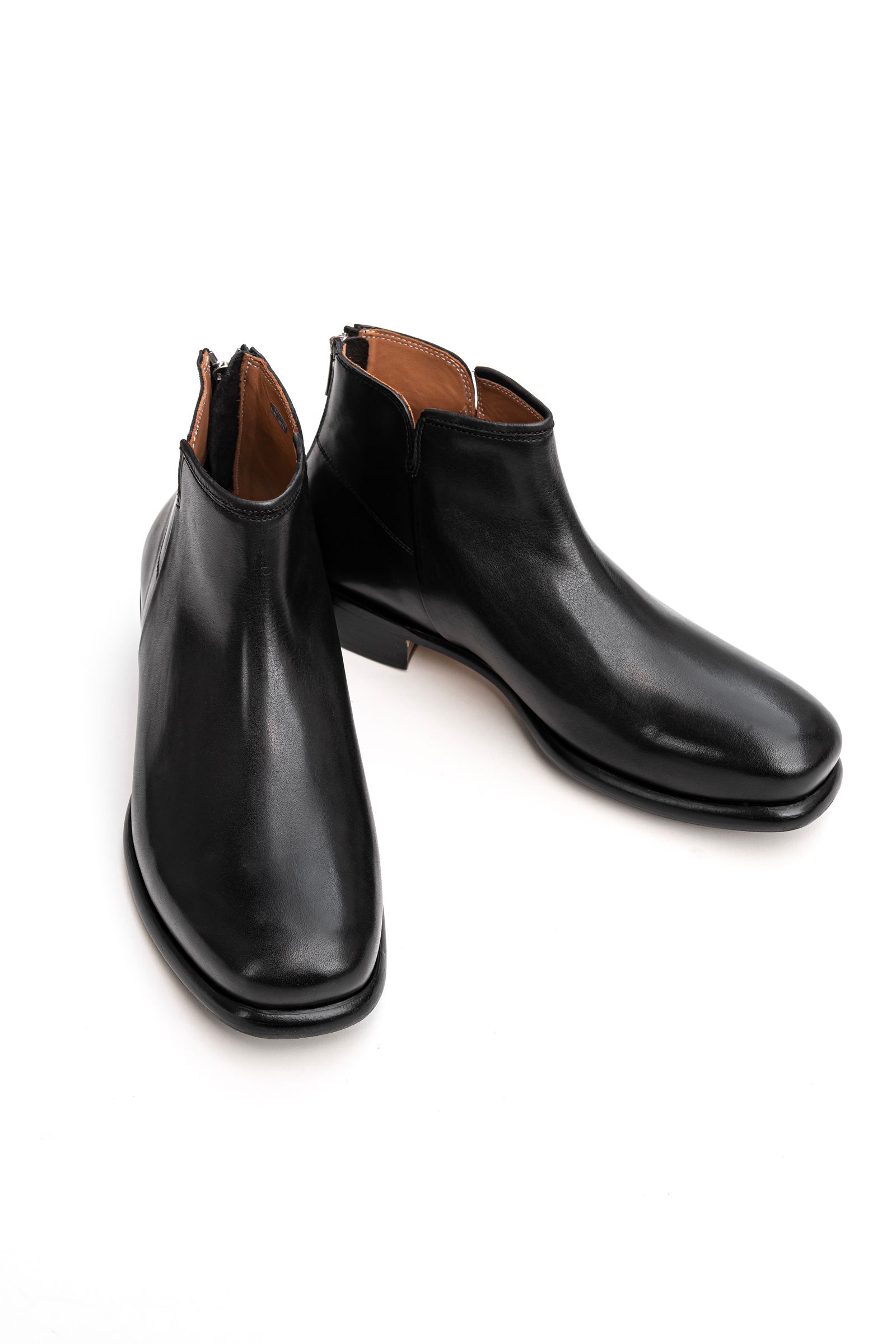 EARLE - Back zip short boots / Black | Retikle Online Store