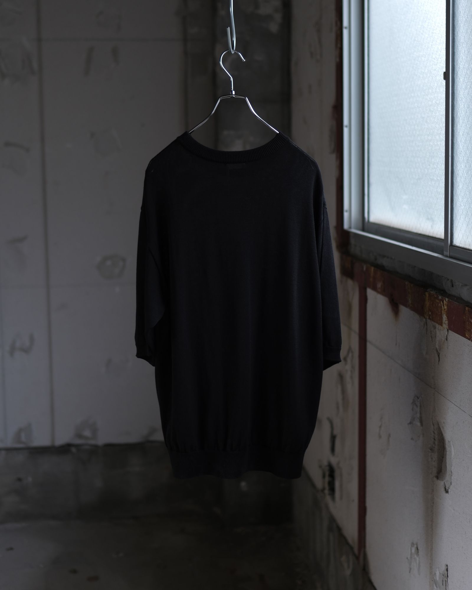 Wide knit T-Shirt / Black