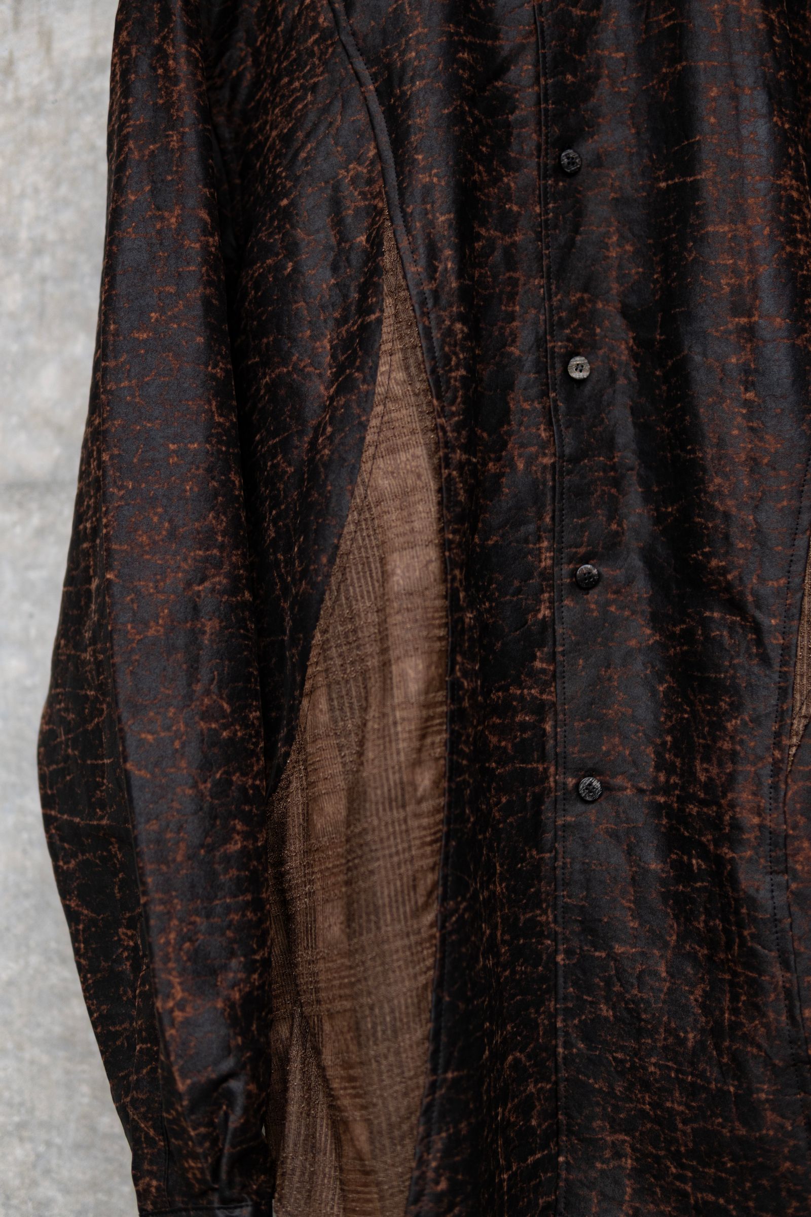 Silk Dorozome Shirt / Brown