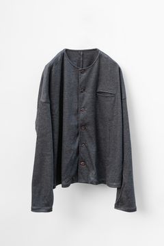 Italian jersey crewneck cardigan / gray
