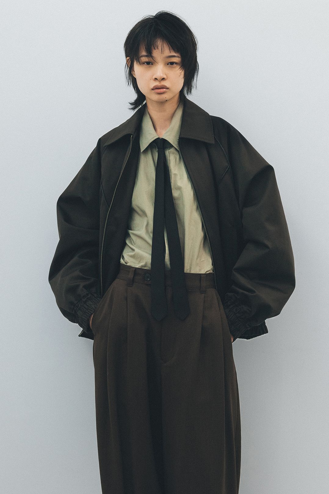 SILK NARROW TIE / BLACK