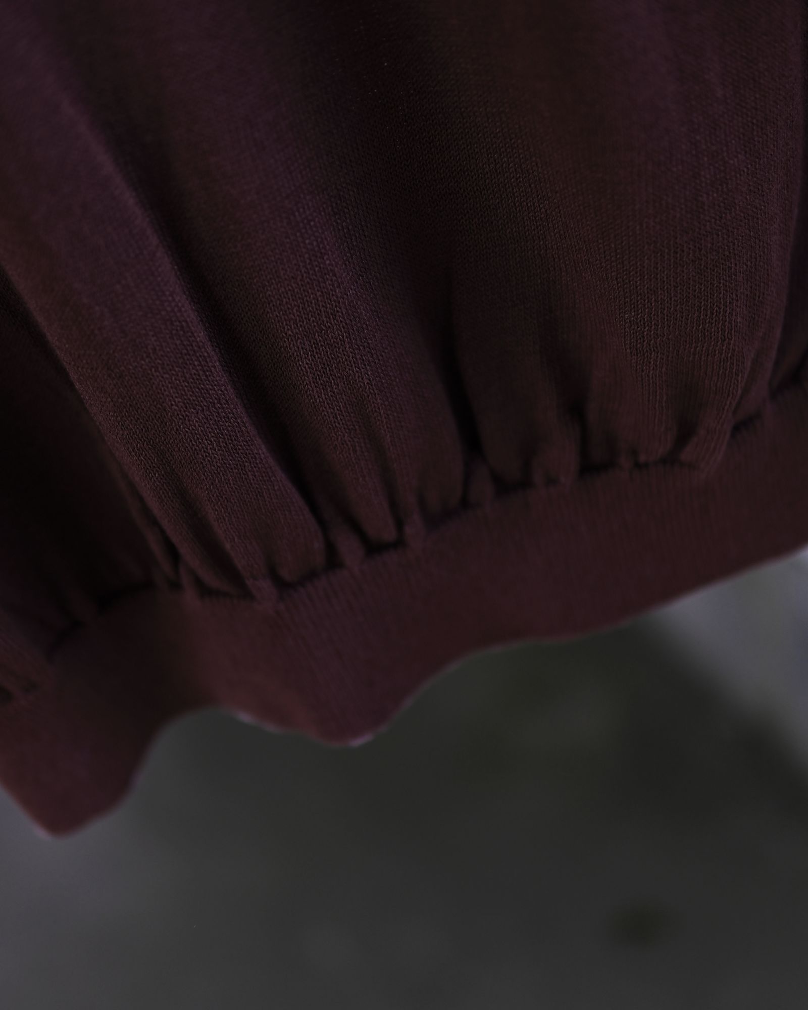 Wide knit T-Shirt / Burgundy