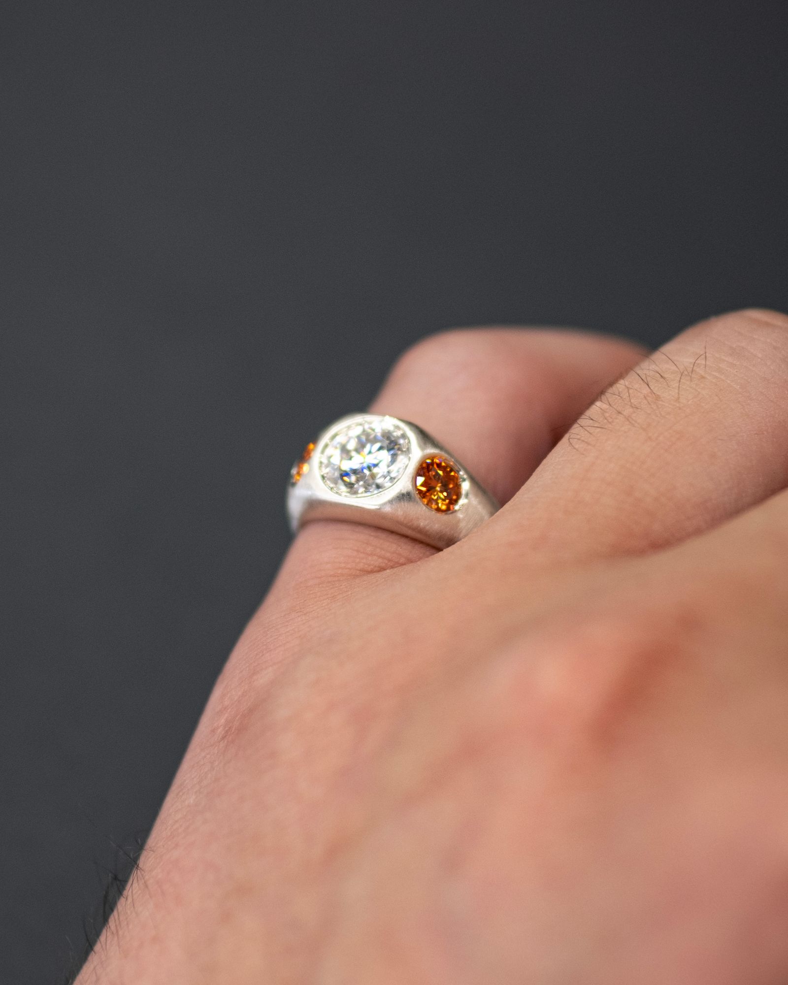 Cub Ring / Silver/Amber