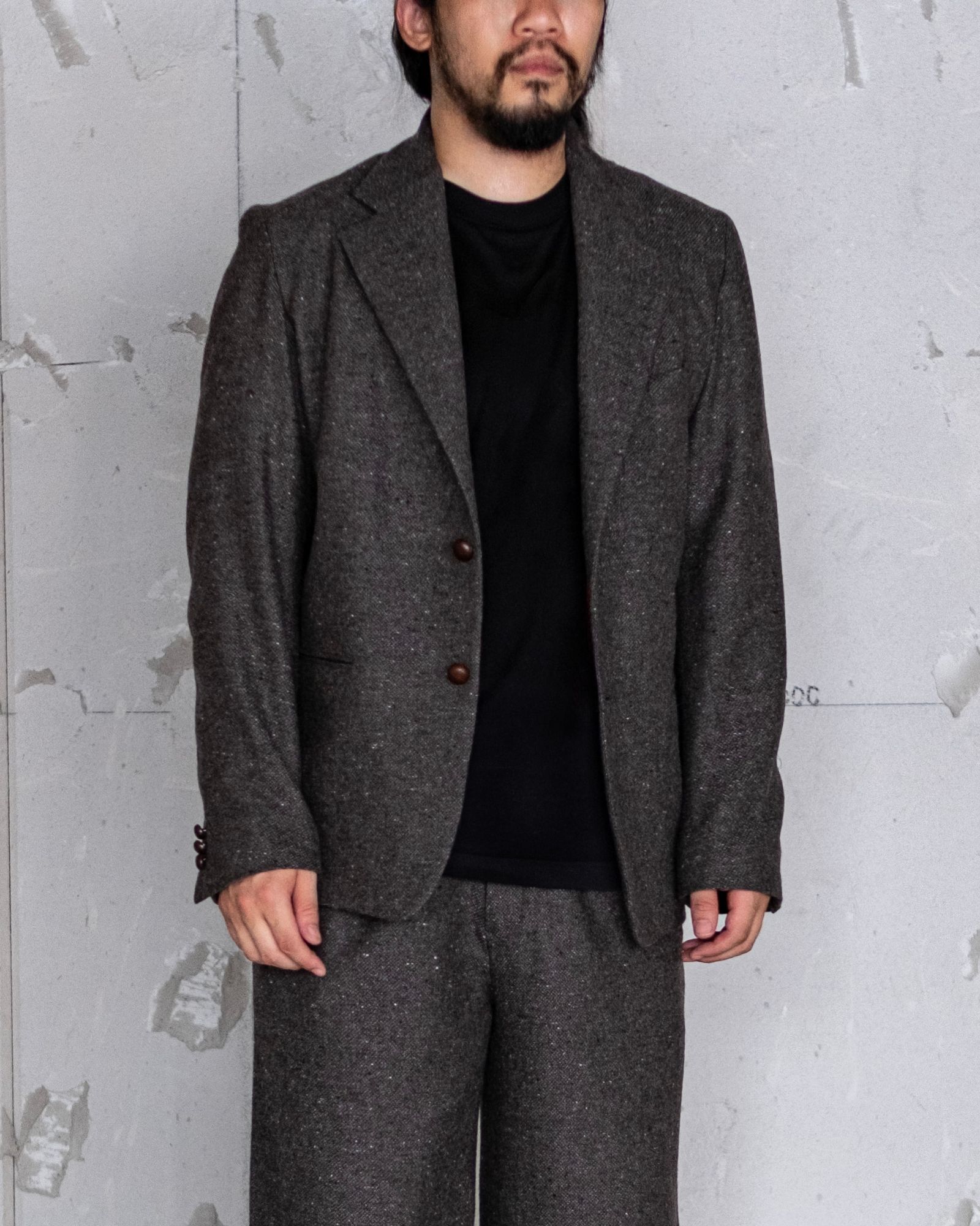 SINGLE-BREASTED 2BUTTON COMFORT-FIT LINED JACKET / MOCHA GREY