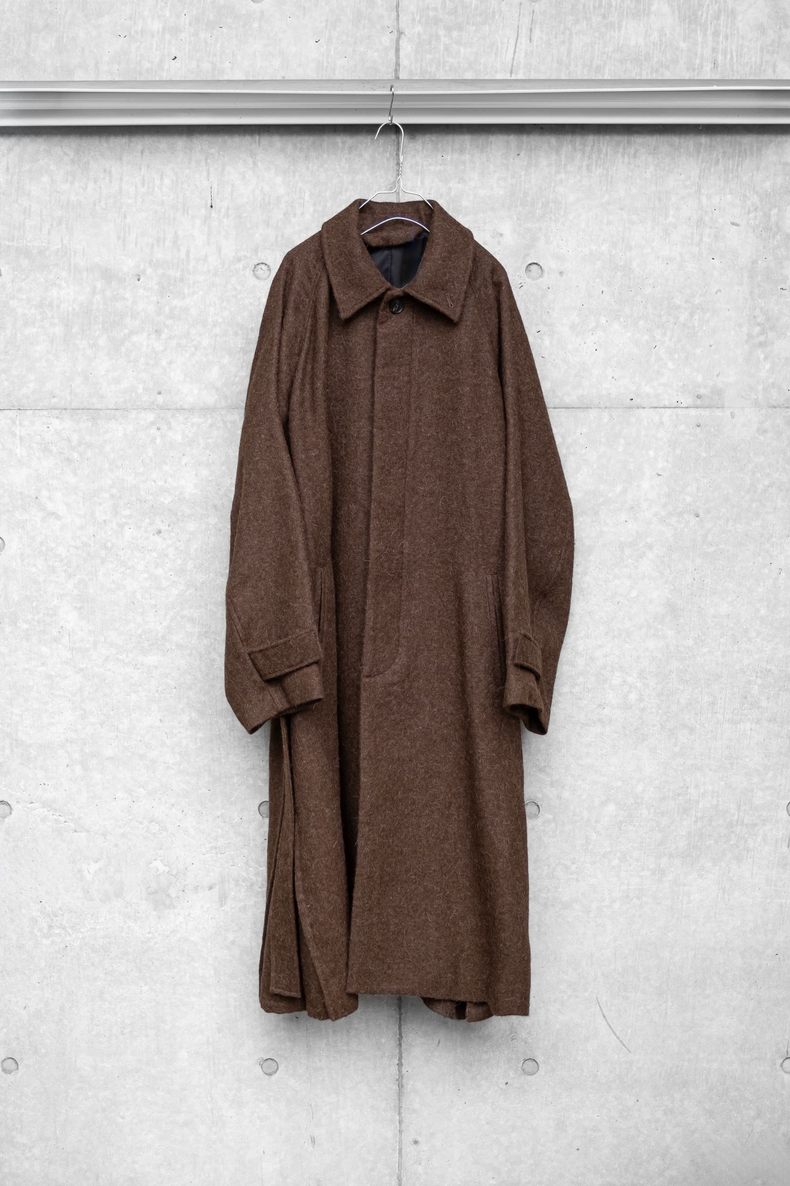 ALPACA OVERSIZE BALMACAN COAT / Natural Brown