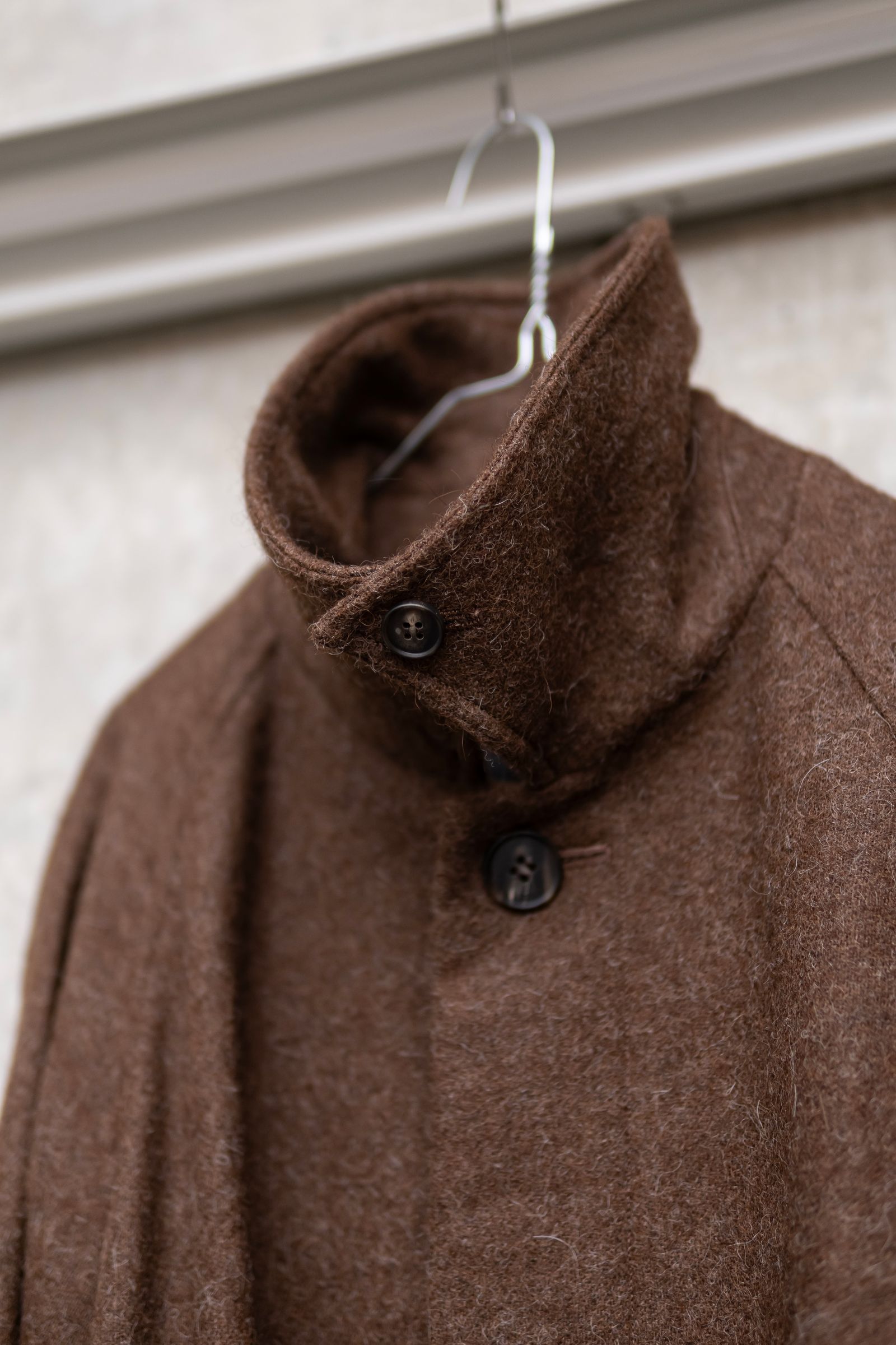 ALPACA OVERSIZE BALMACAN COAT / Natural Brown