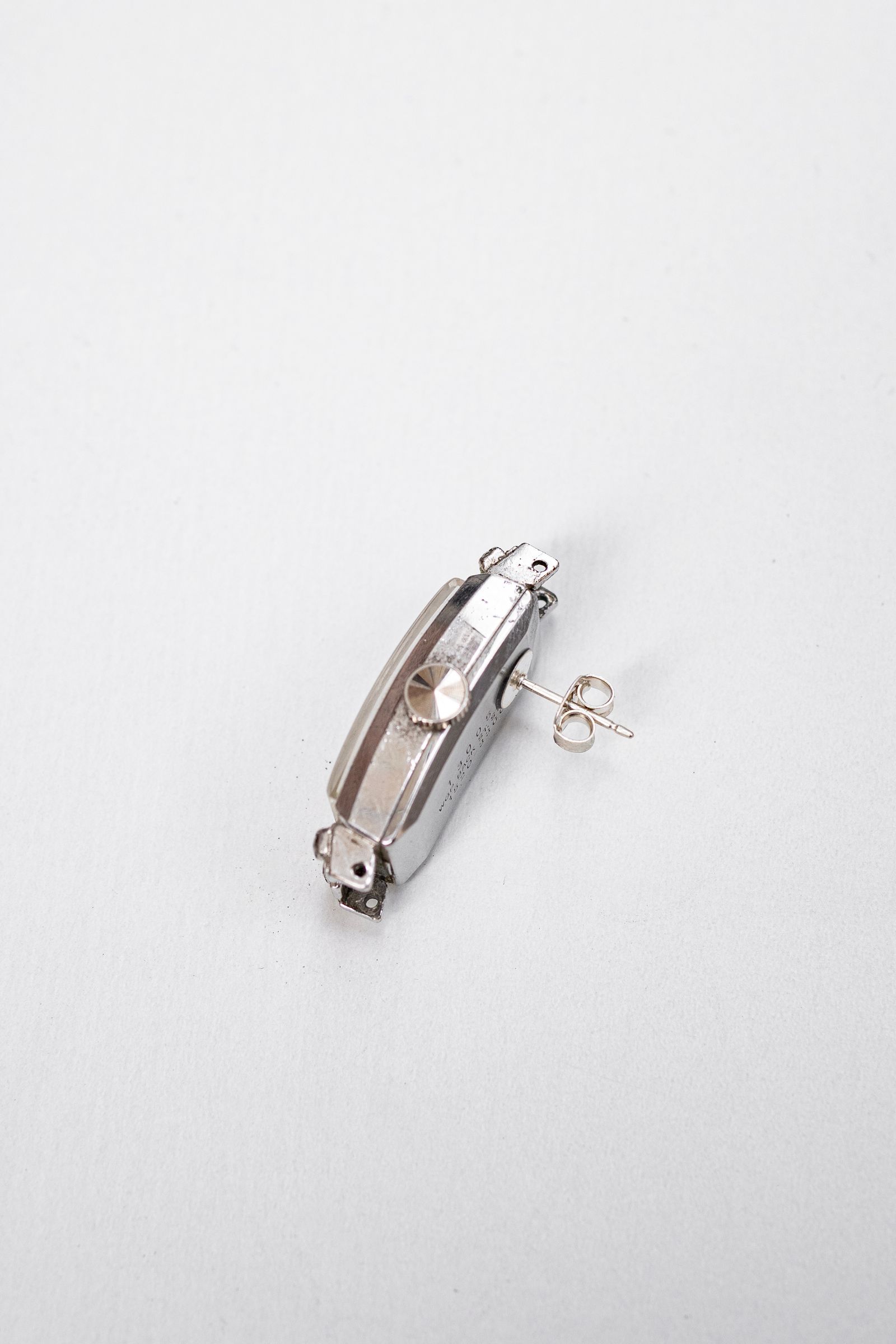 VINTAGE WATCH EARRING / SILVER