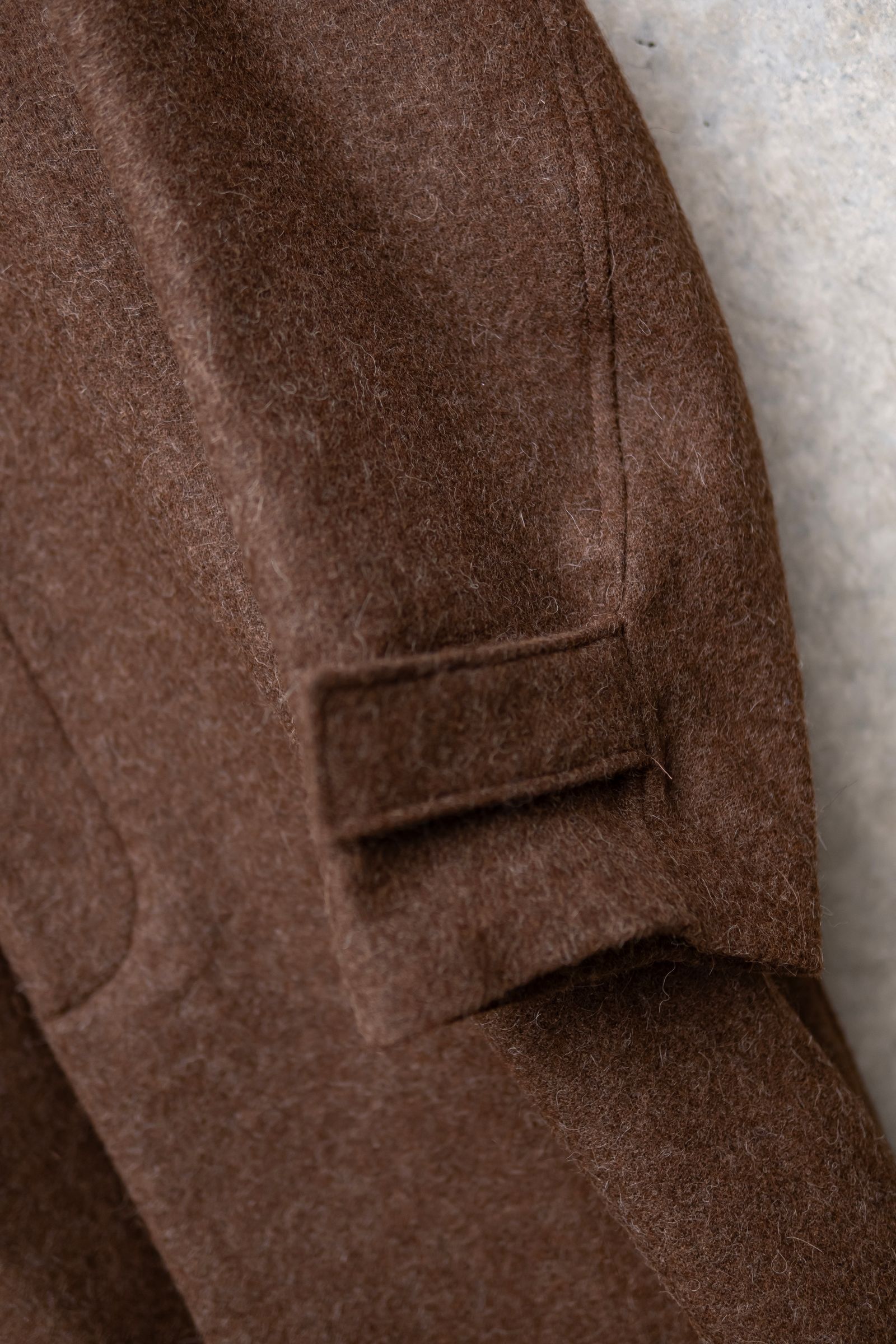 ALPACA OVERSIZE BALMACAN COAT / Natural Brown