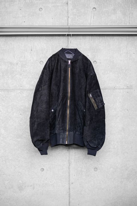 SUEDE BOMBER JACKET / Black
