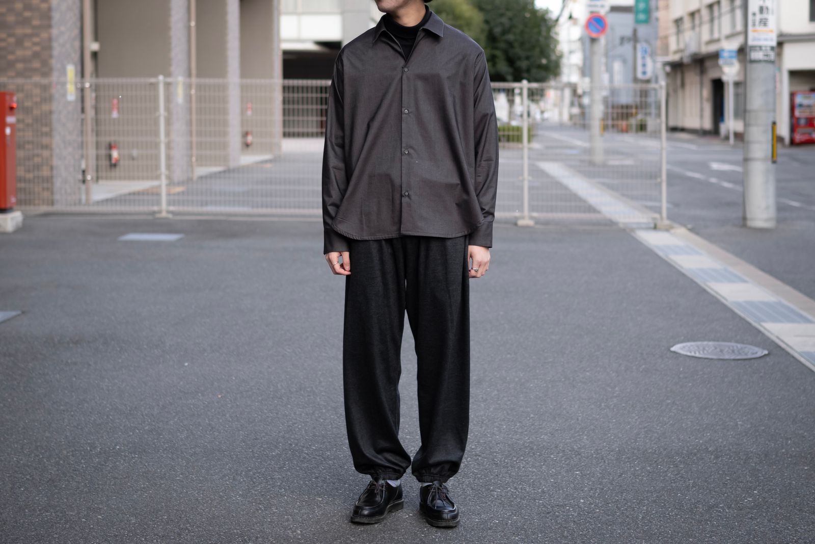 Italian jersey wide pants / gray