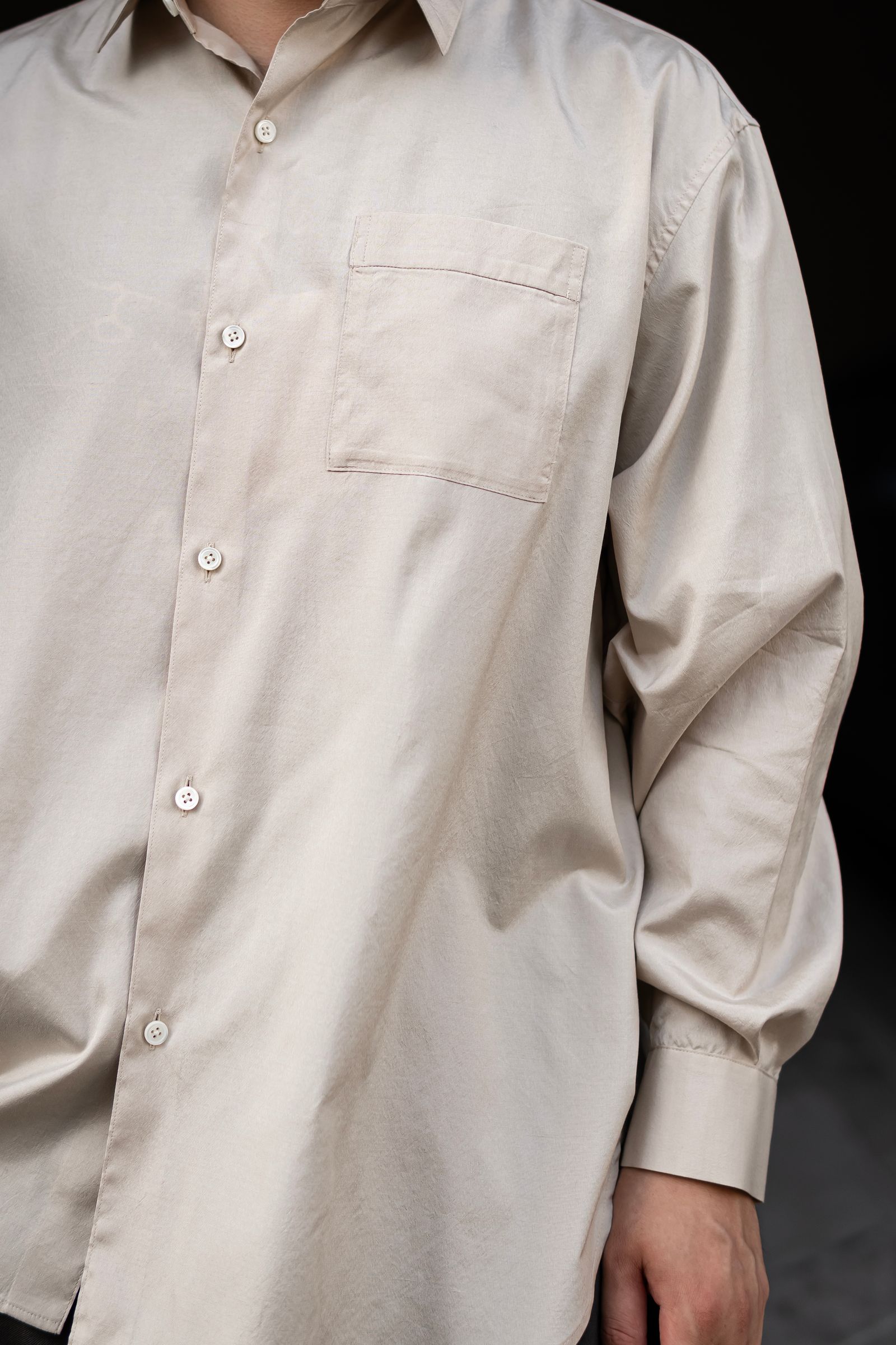 Blanc YM - Silk Wide Shirt / White | Retikle Online Store