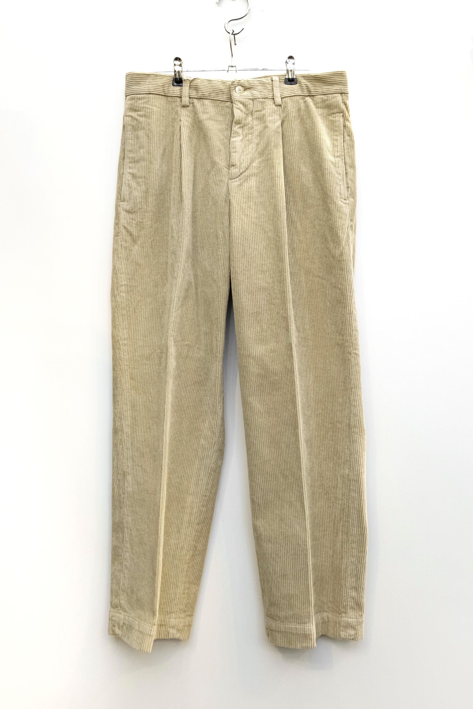 RICCARDO METHA - 8walle Corduroy 1tuck Wide Pants / BEIGE