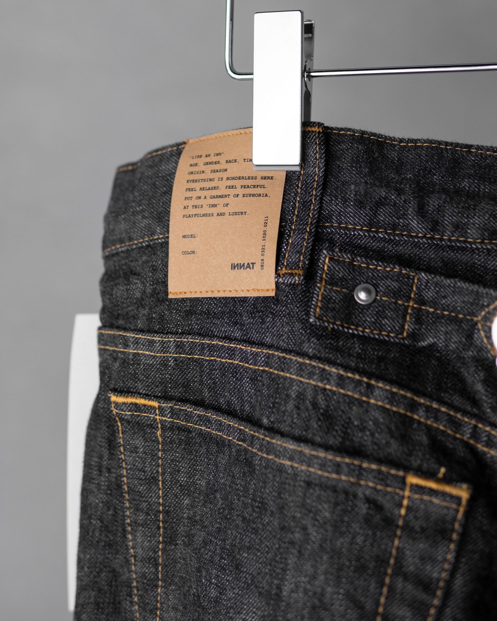 5P STRAIGHT DENIM PANTS / One Wash Black
