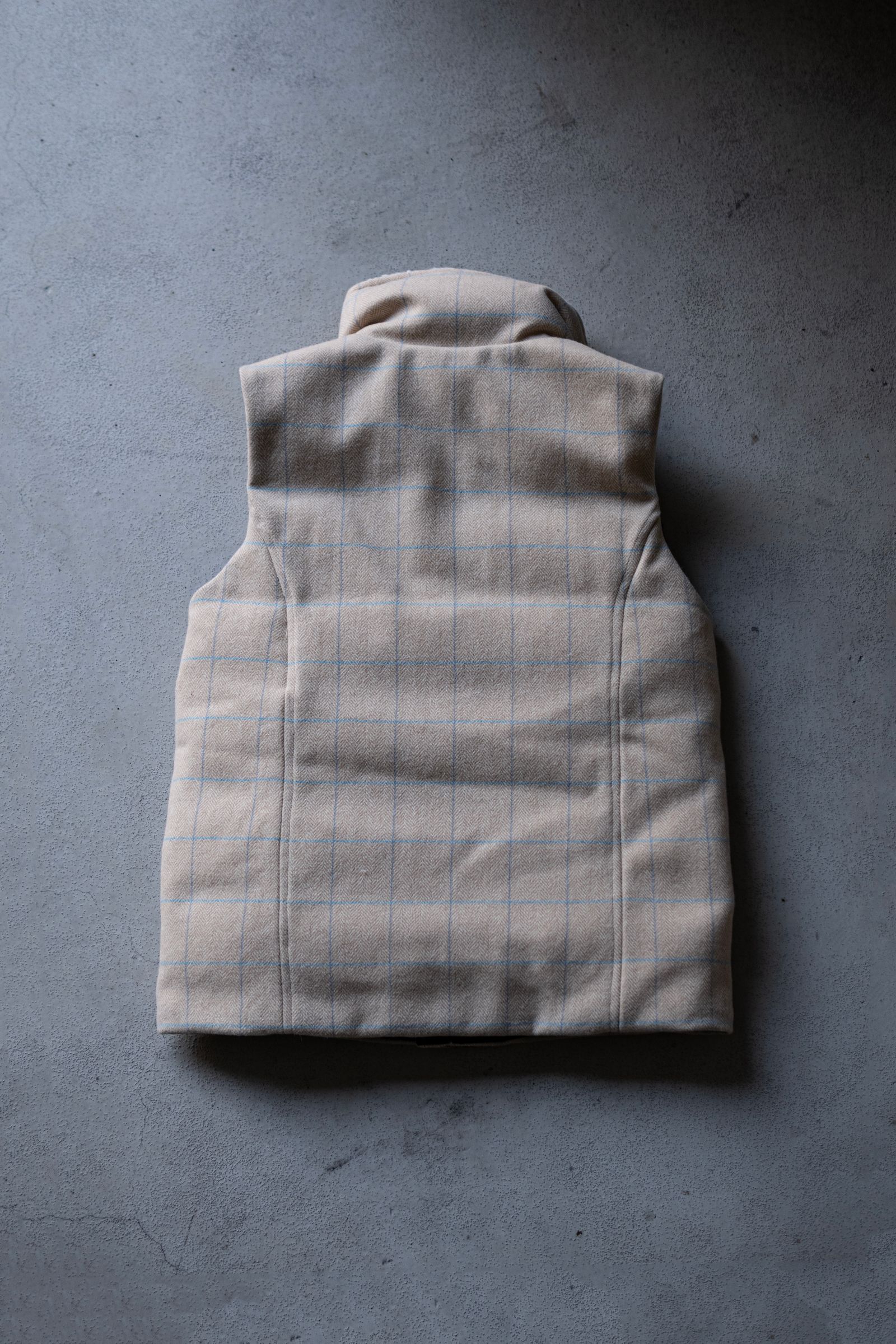 TWEED DOWN VEST / HERRINGBONE OVERPANE