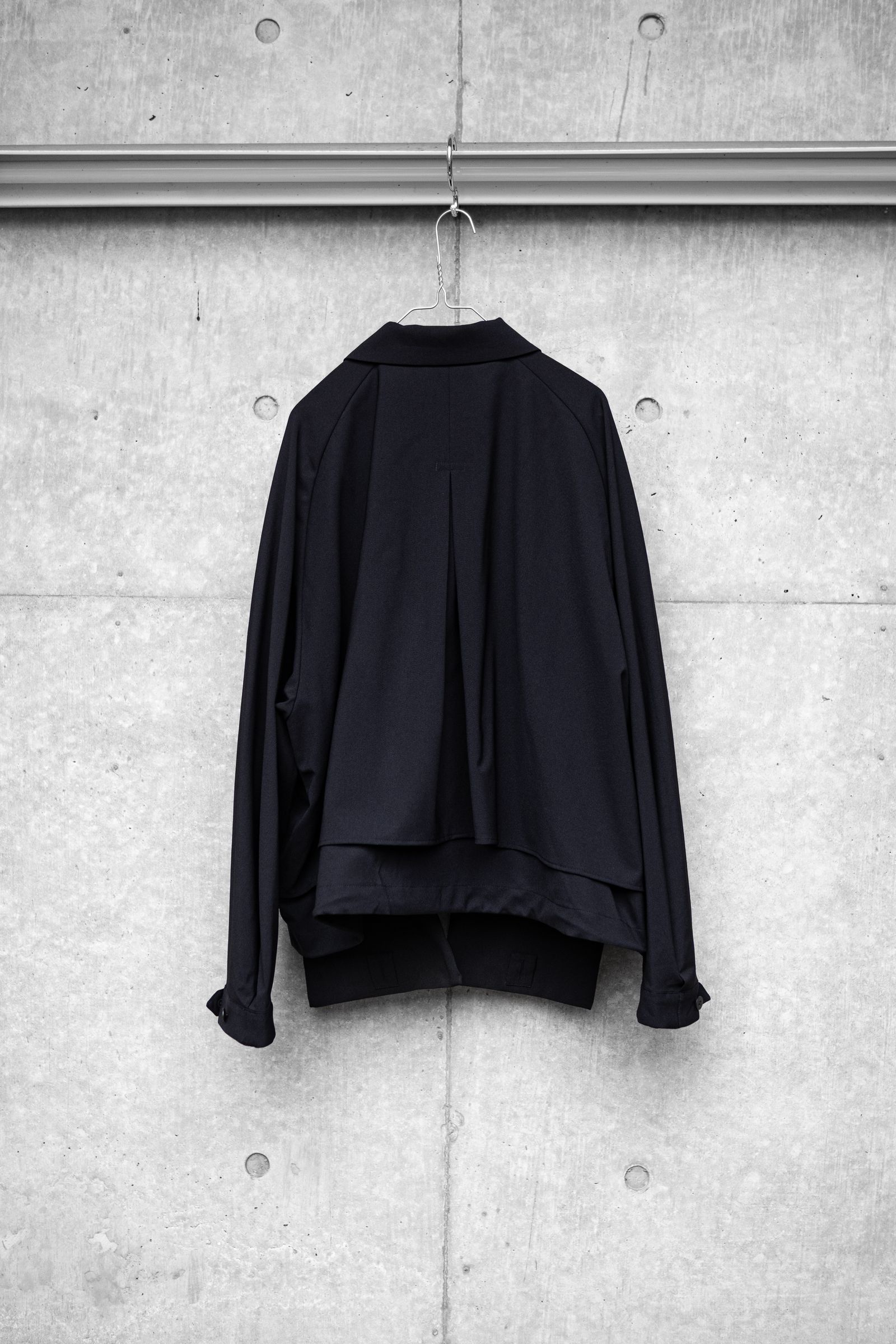 "3LAYER BONDING SUIT" Short trench functional jacket / BLACK