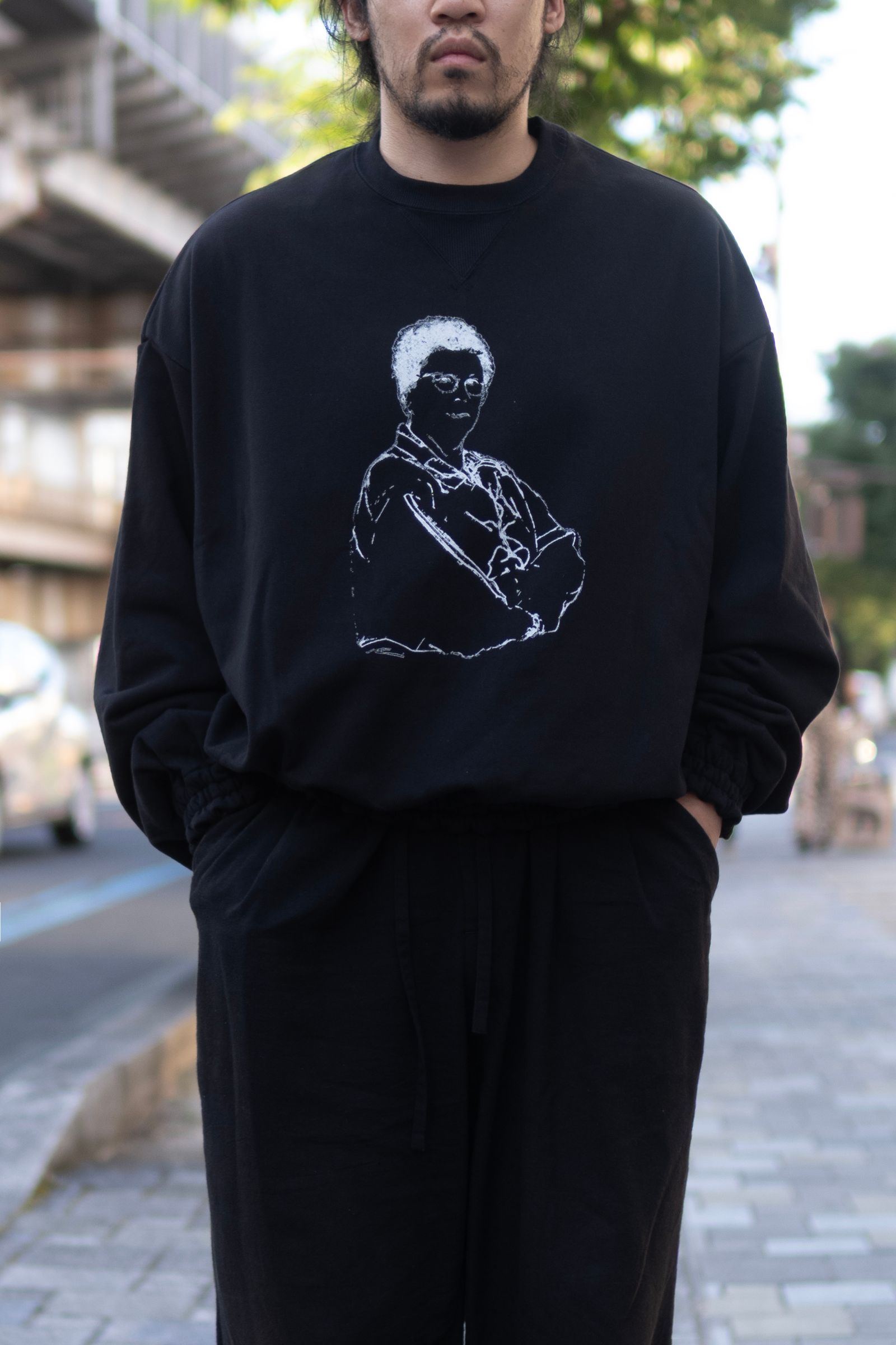 SHINYAKOZUKA - ORDINARY HOME HIS CREW WITH PRINTING / BLACK