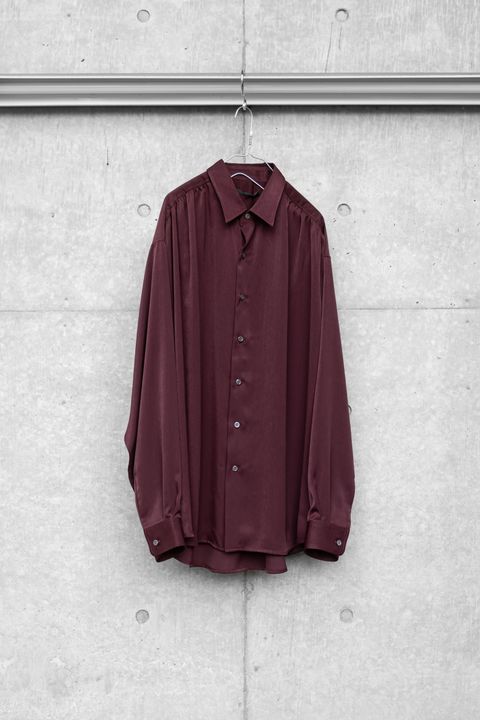 HUSH GATHER L/S SHIRT / BORDEAUX