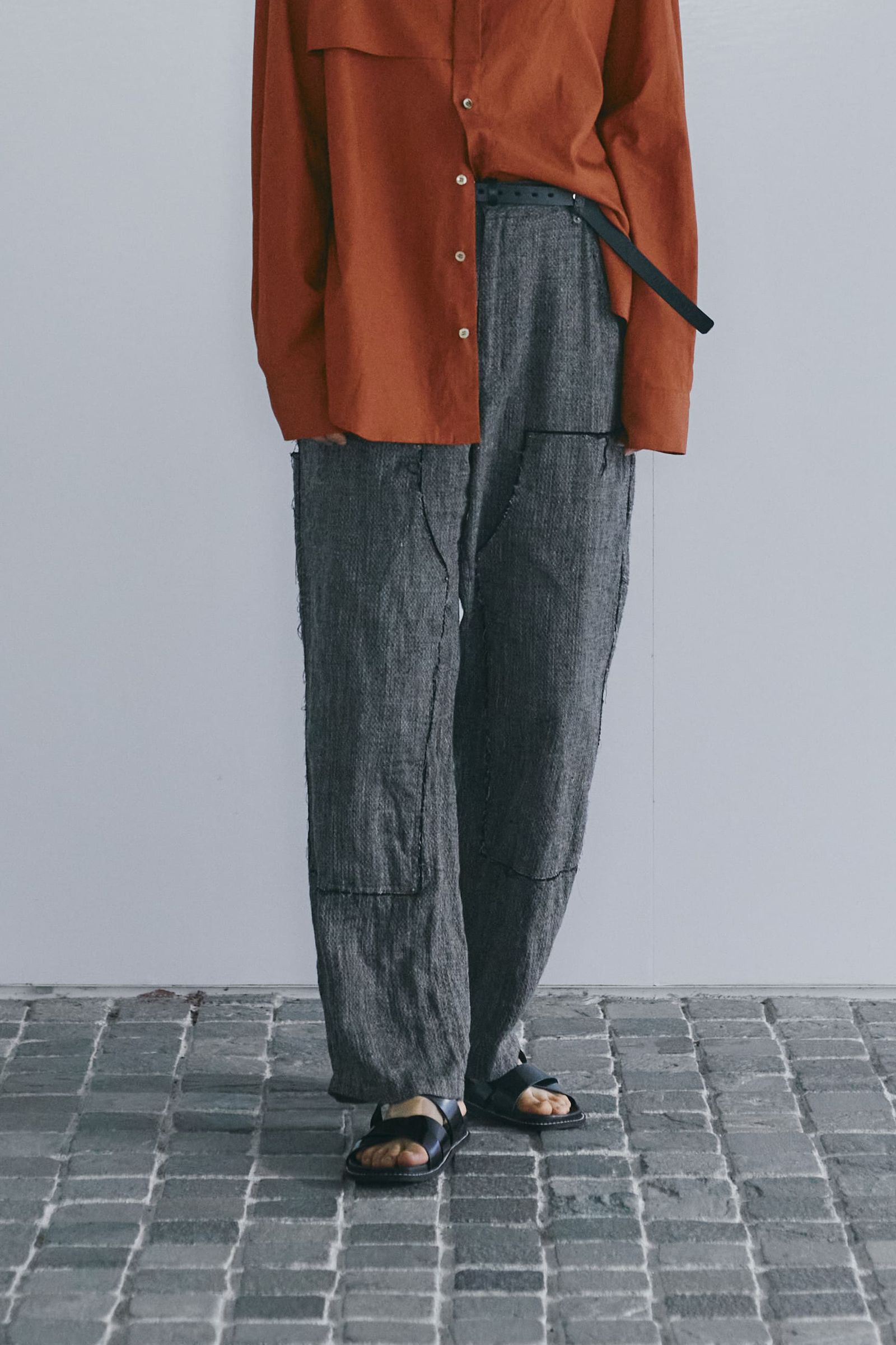Linen Silk Double knee PT / brw