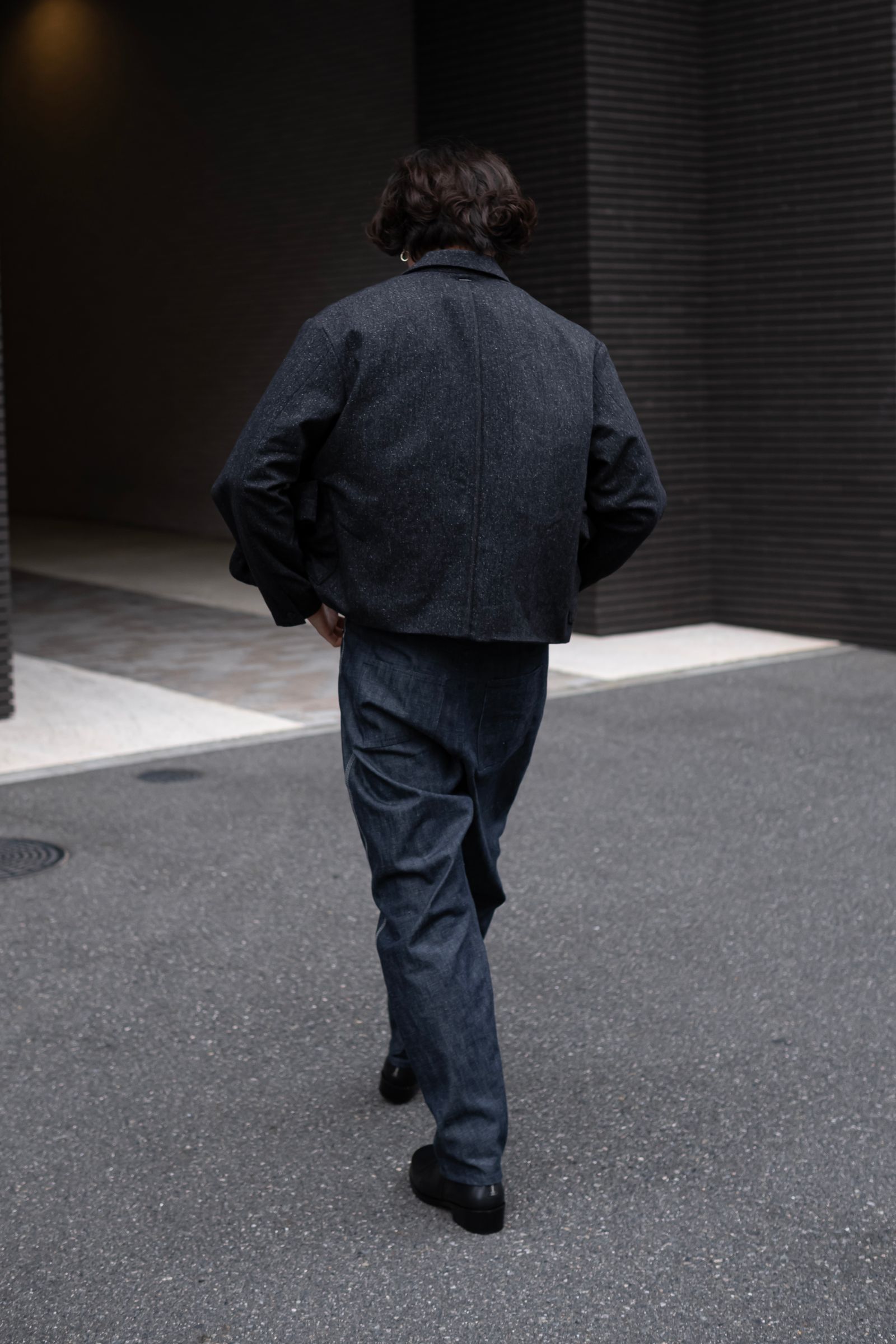 Three-d denim pants / indigo