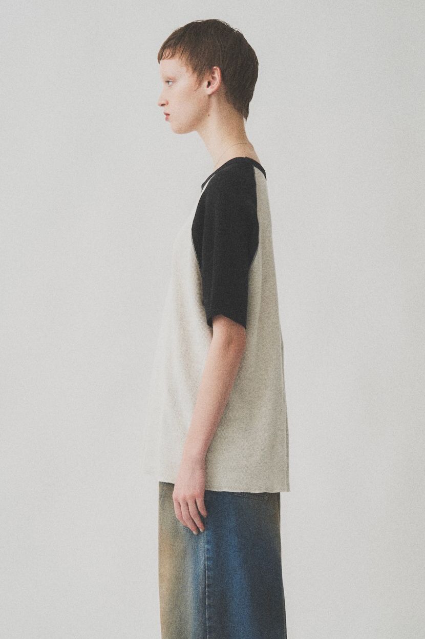 RAGLAN SLEEVE THERMAL SS / WHITE×BLACK