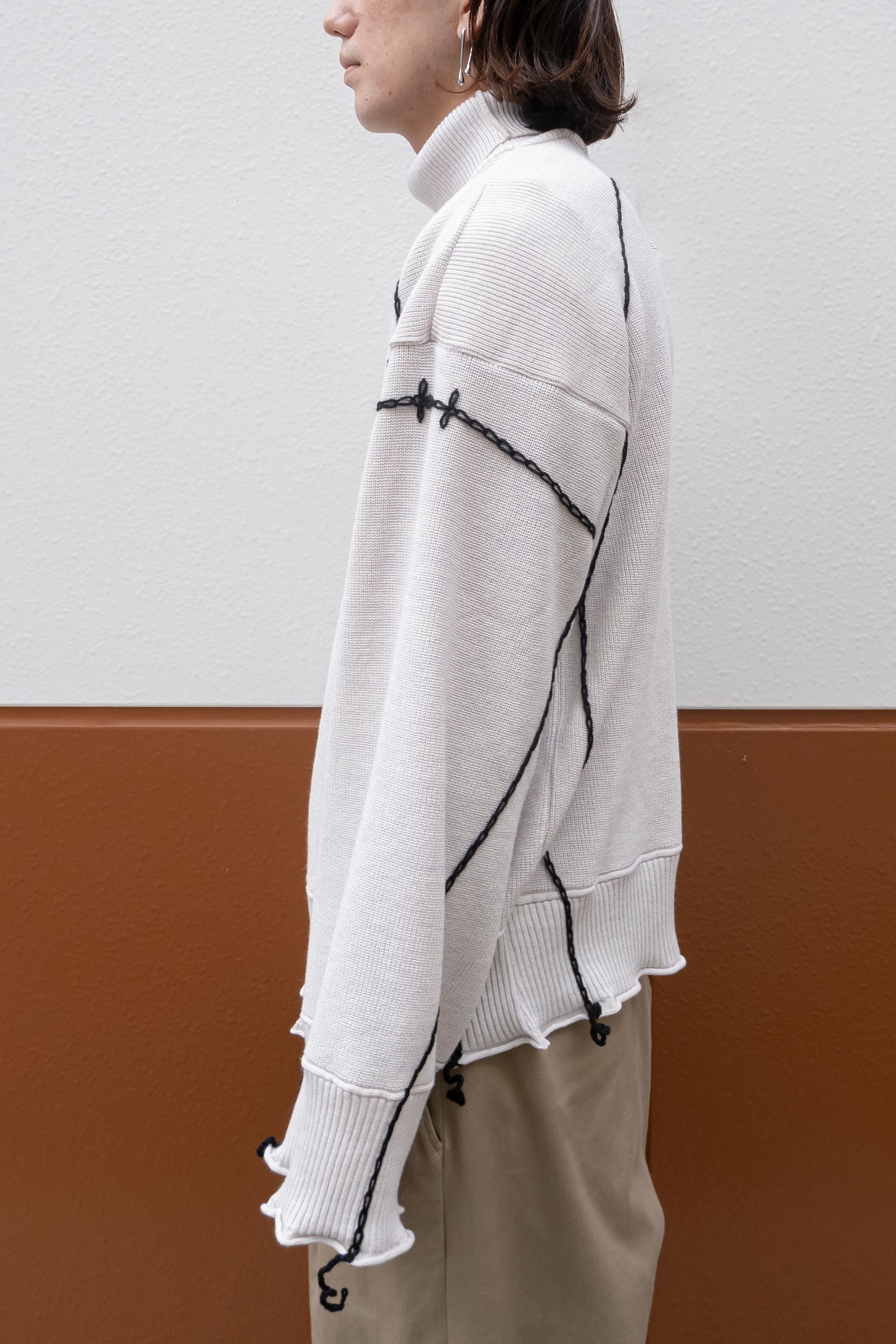 previous sweater / oatmeal×blackstitch