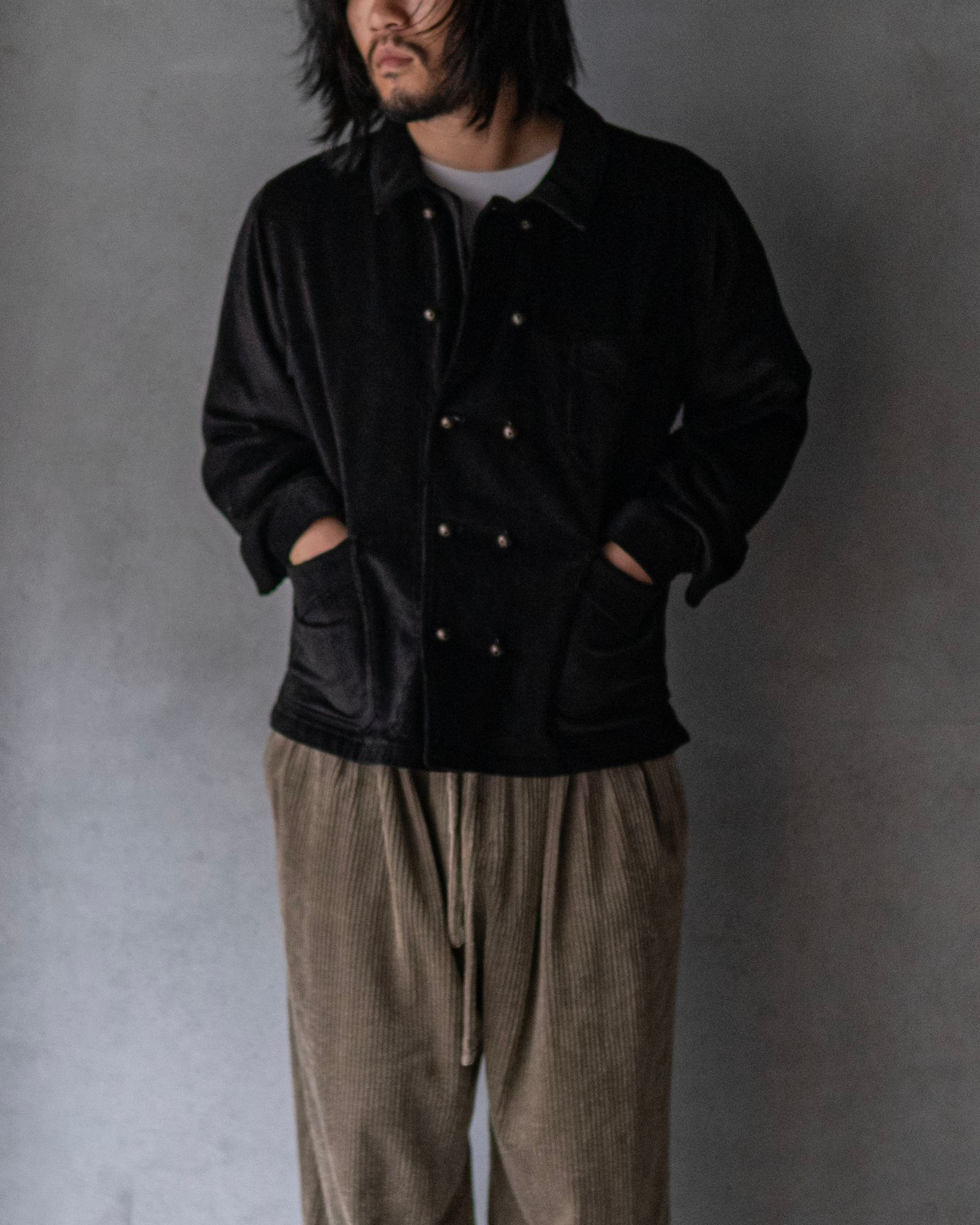 DOUBLE BREASTED COVERALL / BLACK
