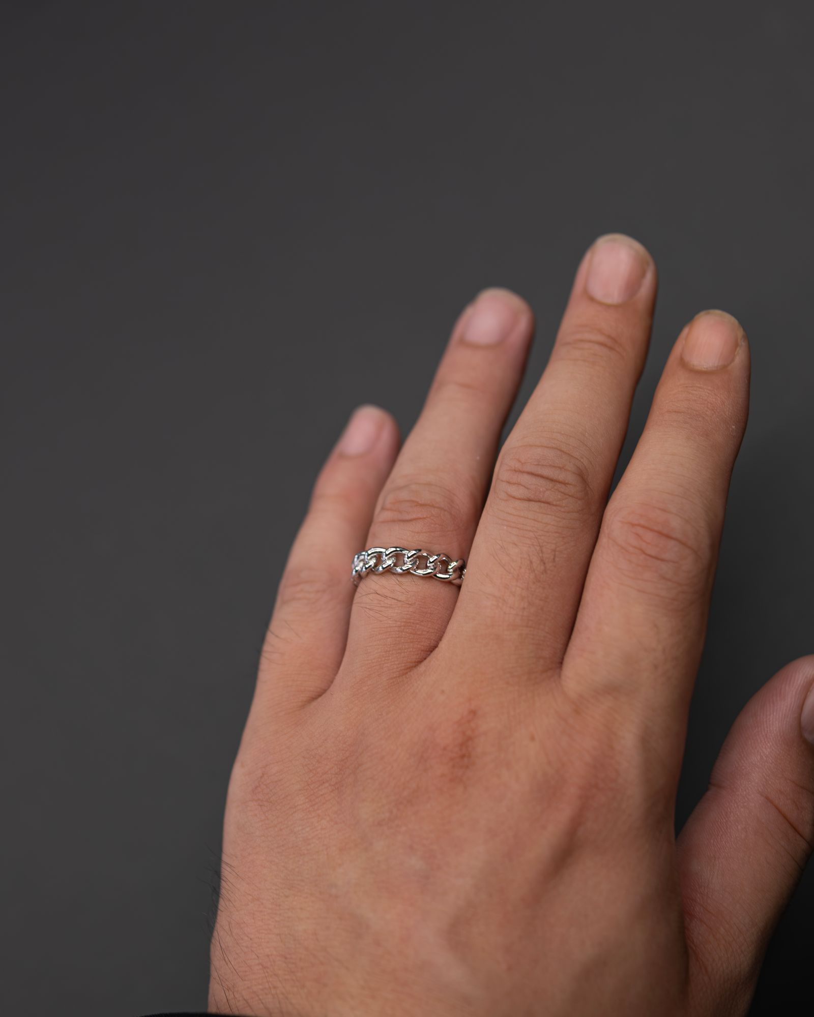 Authentic Chain Ring Narrow / Silver