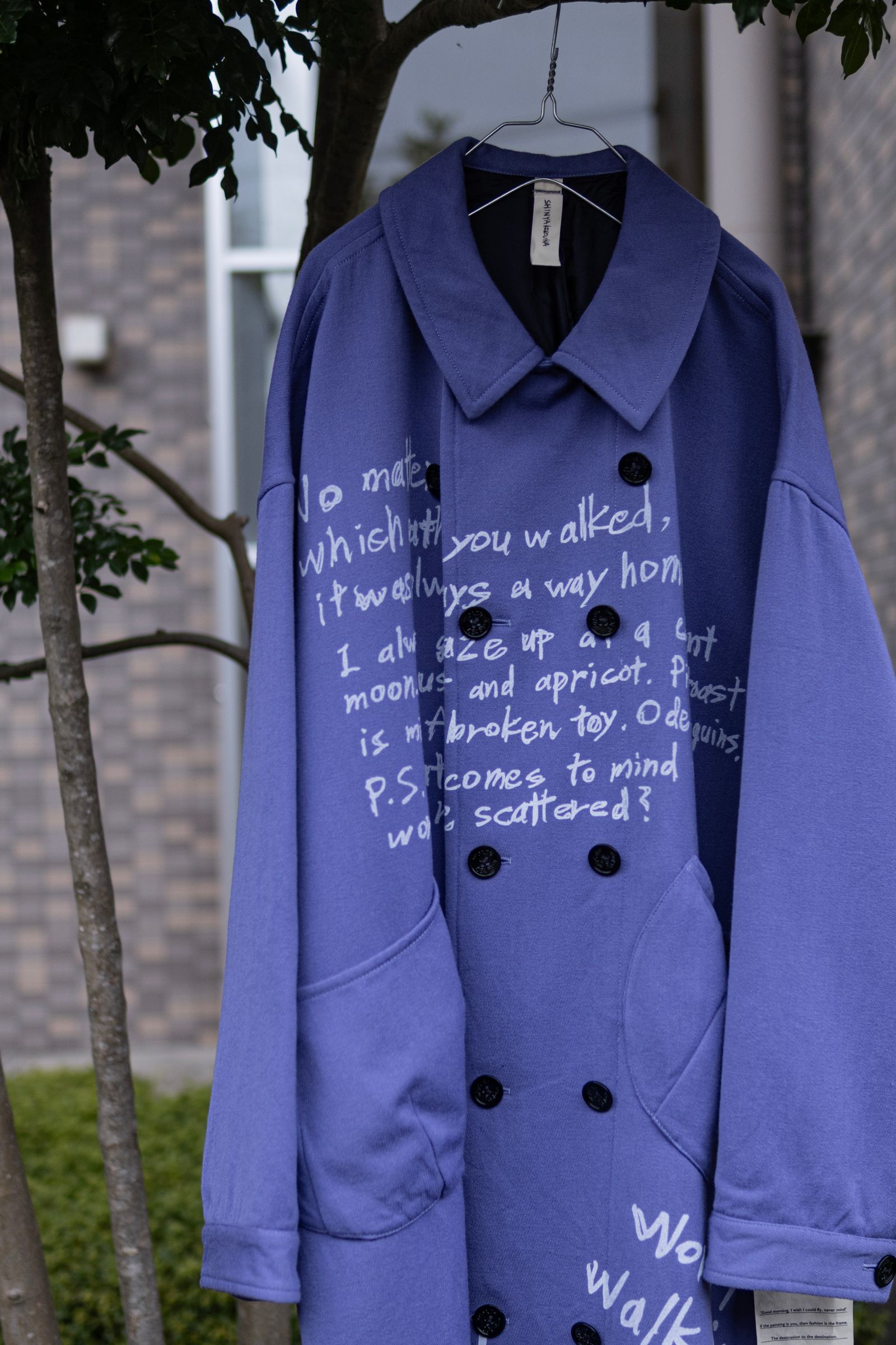 LONG TORSO COAL MINER WITH WORDS / AUBERGINE BLUE