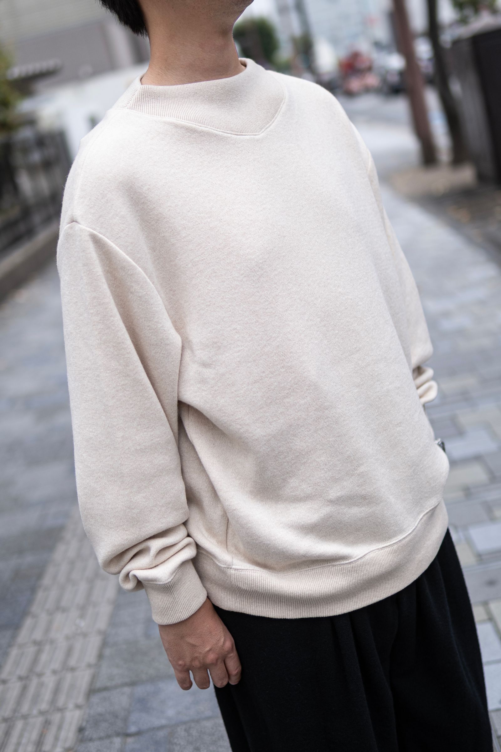 CASHMERE SKIING SWEAT KNITSHIRT / OATMEAL